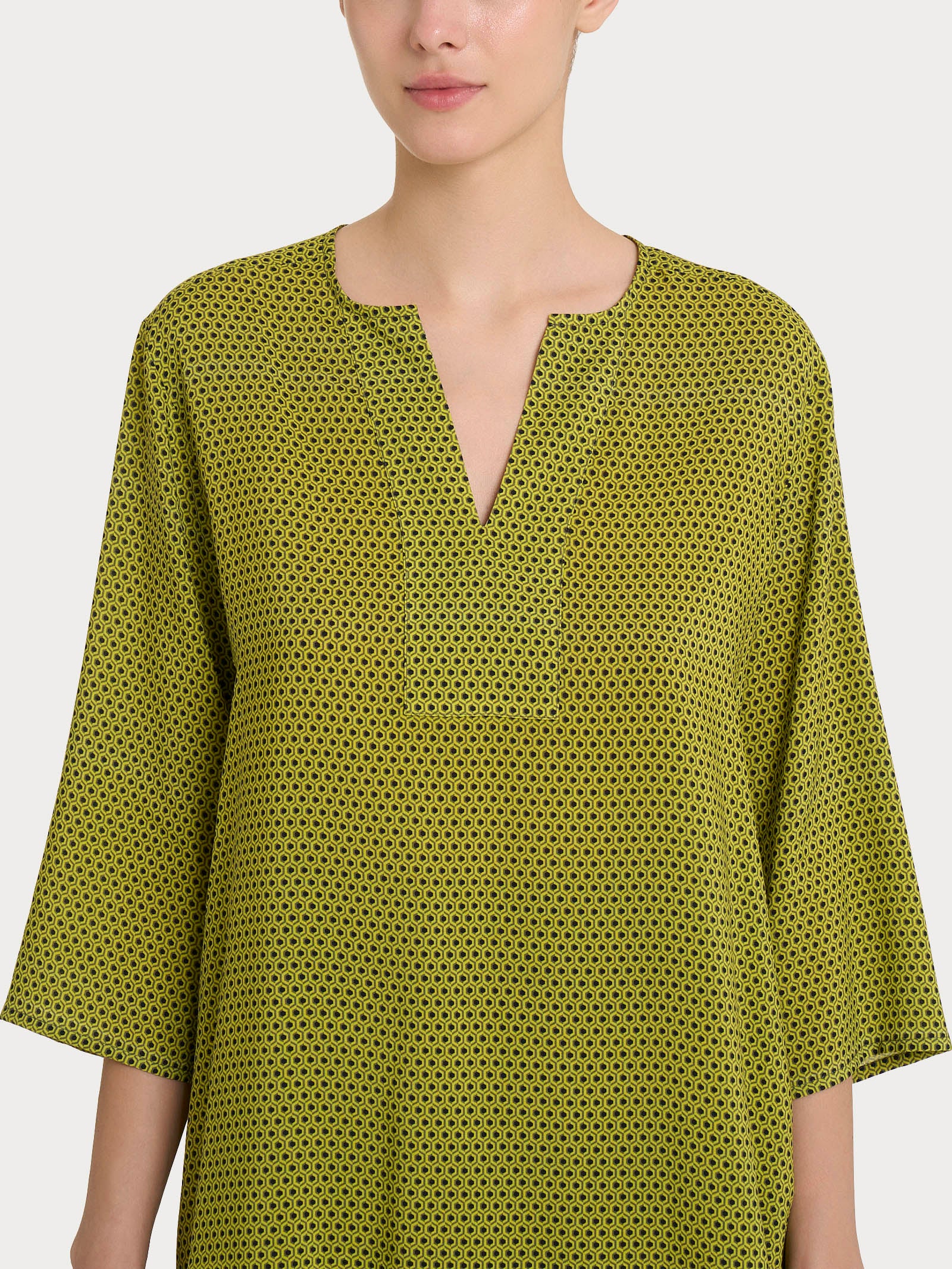 Ragno Ecoseta Blusa viscosa fantasia sphagnum scollo a V