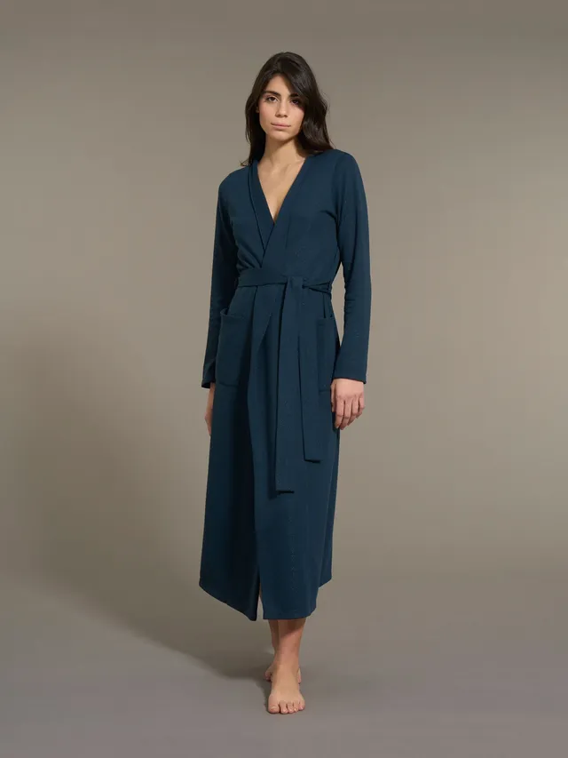 Ragno Cotton Eco Pile Vestaglia lunga vestaglia Reflecting Pond lurex