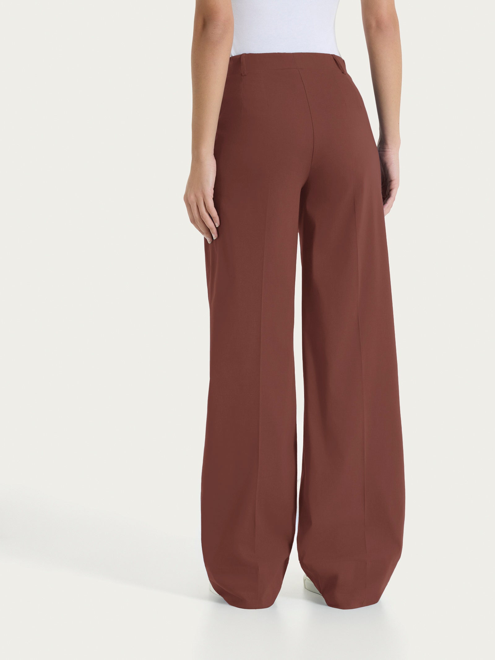 Ragno Super Fresh Pantalone Ampio Tasche Risvolto Cappuccino wide leg