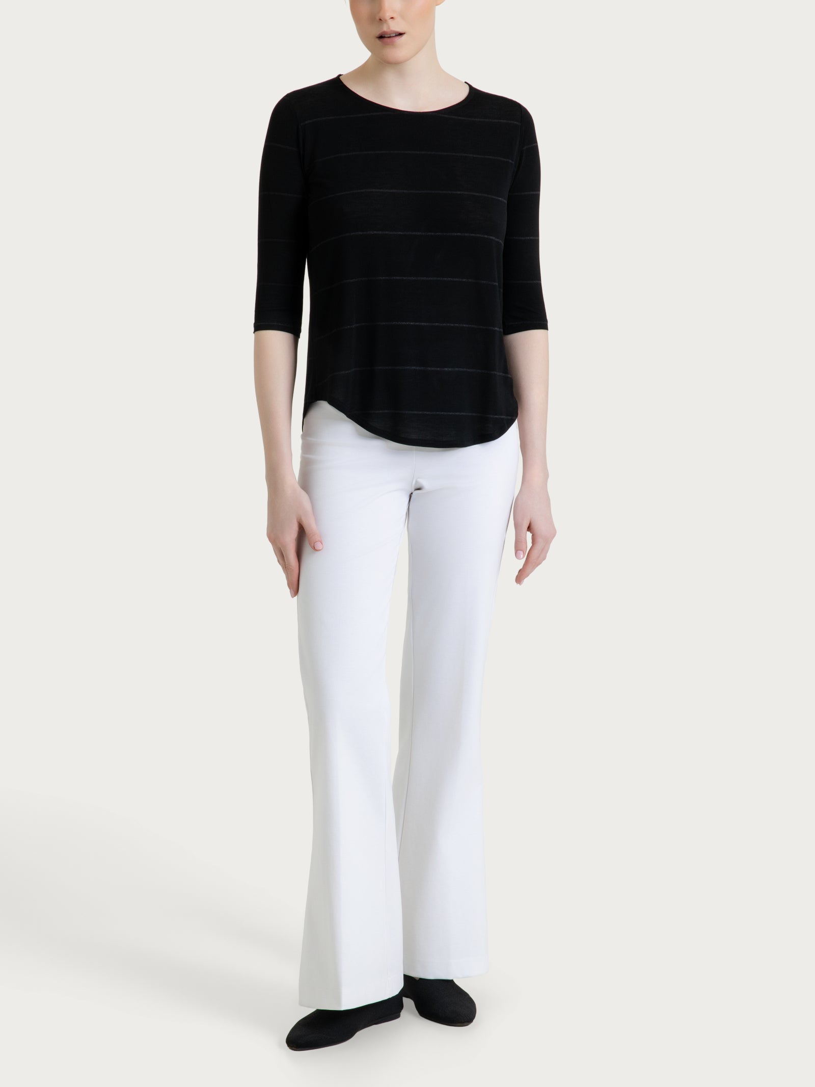 Ragno Summer Light maglietta Fant.Nero micro righe lurex