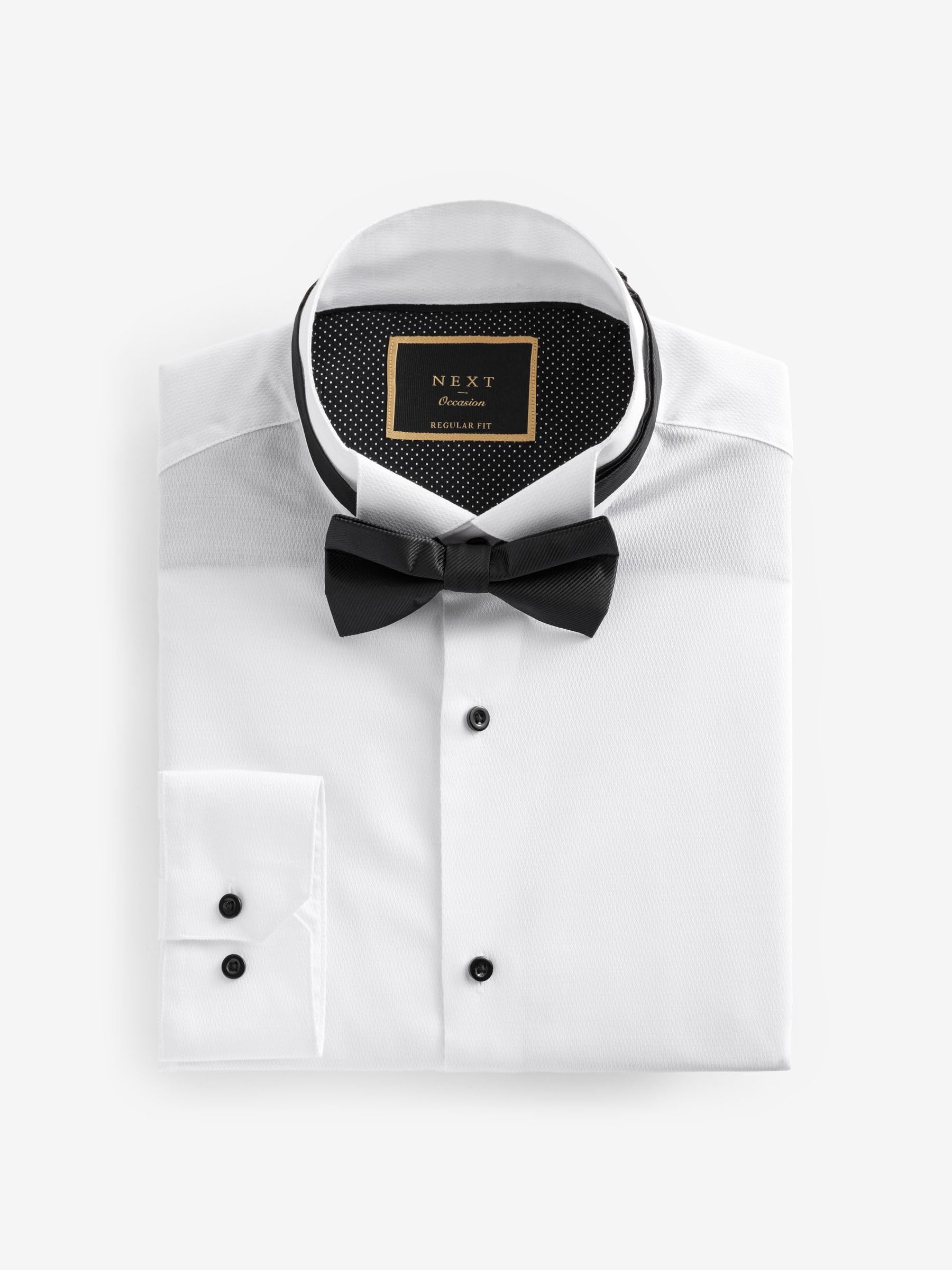 Next Camicia con Polsino Singolo camicia uomo regular con papillon