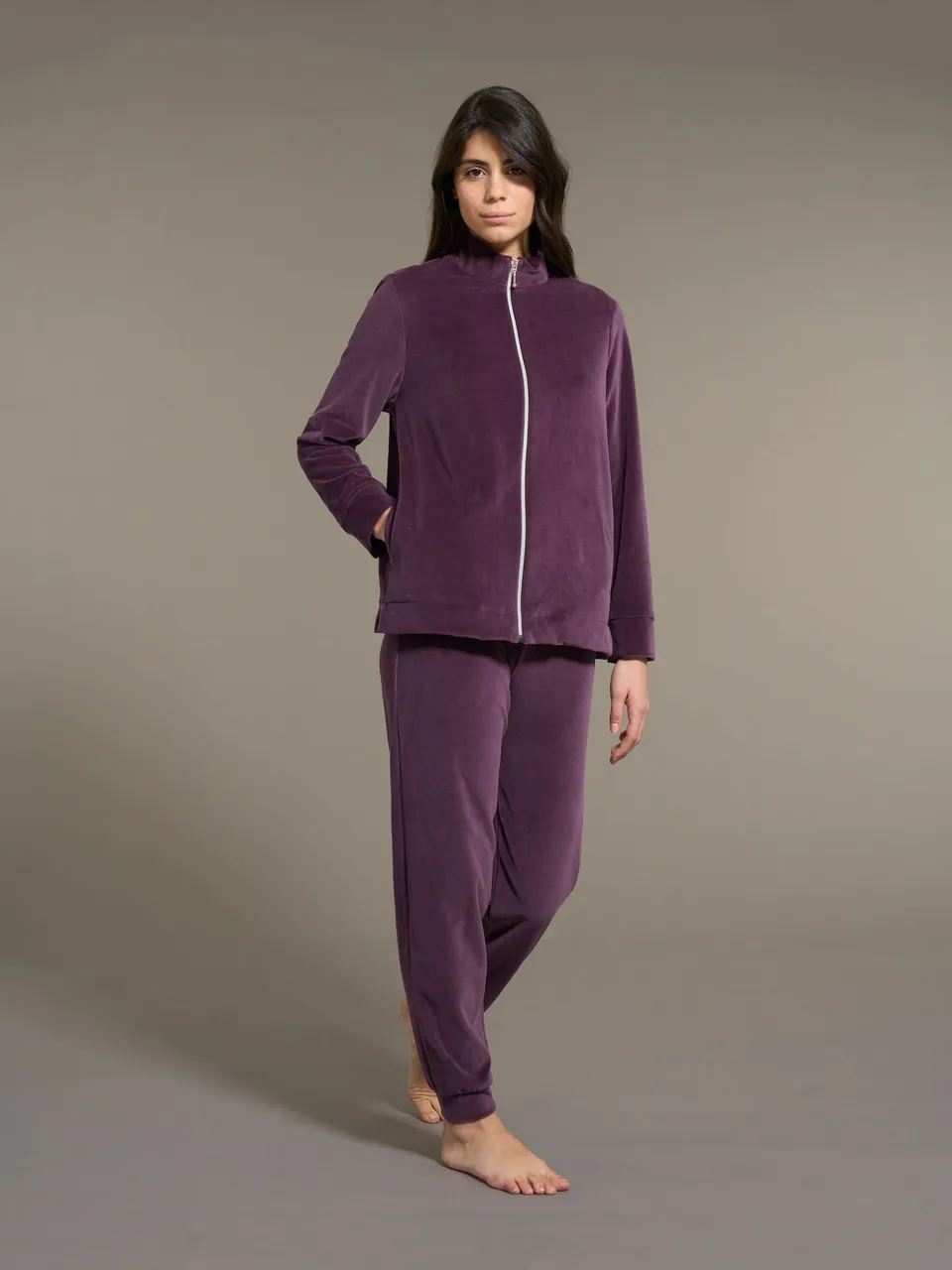 Ragno Ciniglia tuta misto cotone plum perfect