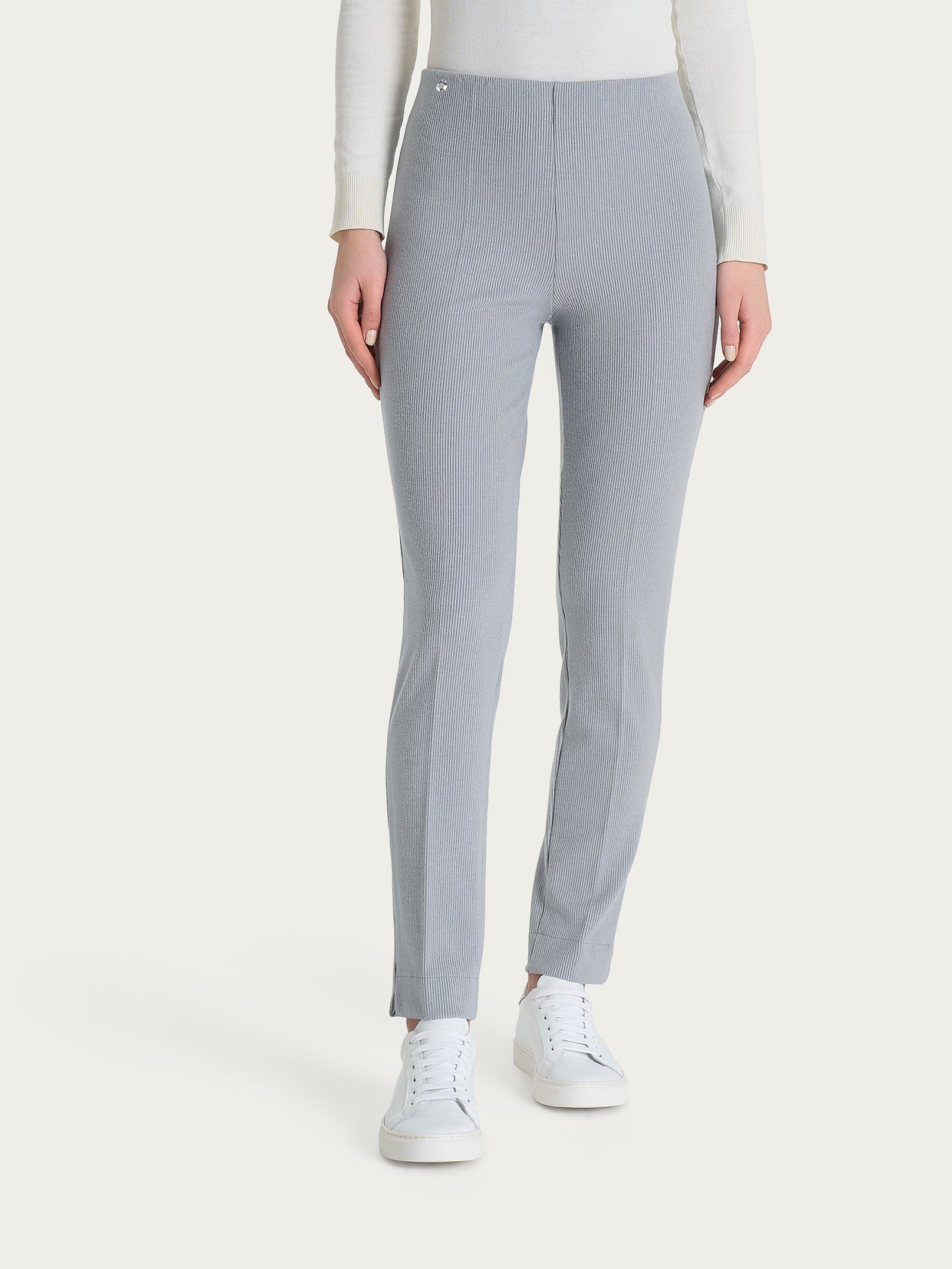 Ragno Velvet Pantalone Sigaretta con Spacchetti Ultimate Gray