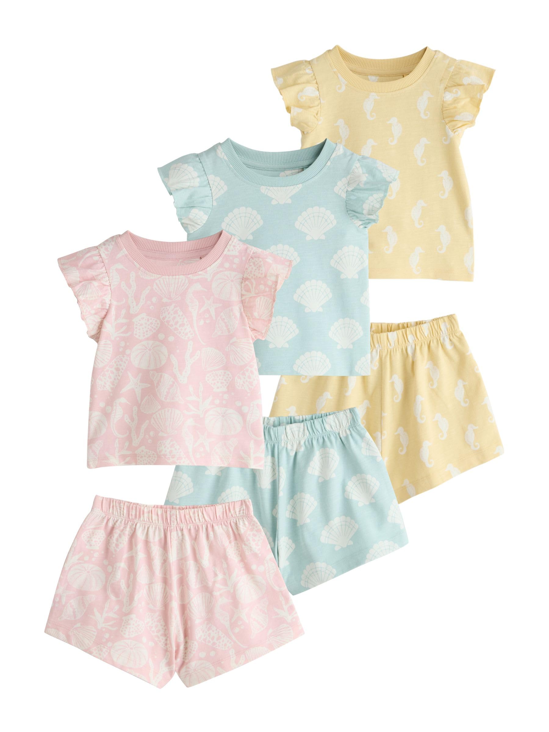 Next pigiami corti bambina conchiglie 3 pezzi 86-92