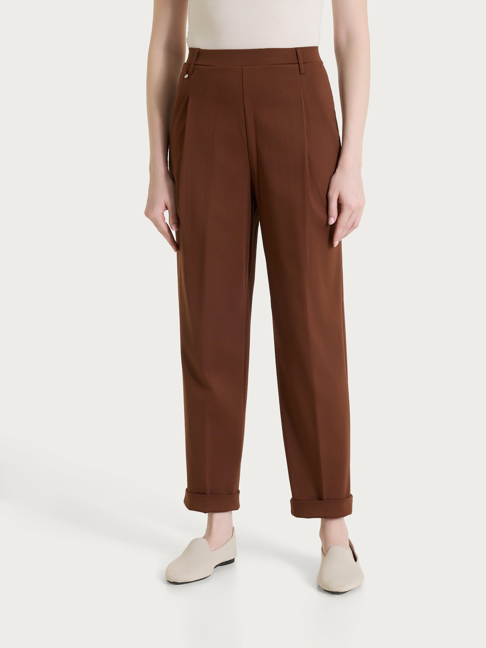 Ragno Compact Light Pantalone Carota Donna Cappuccino