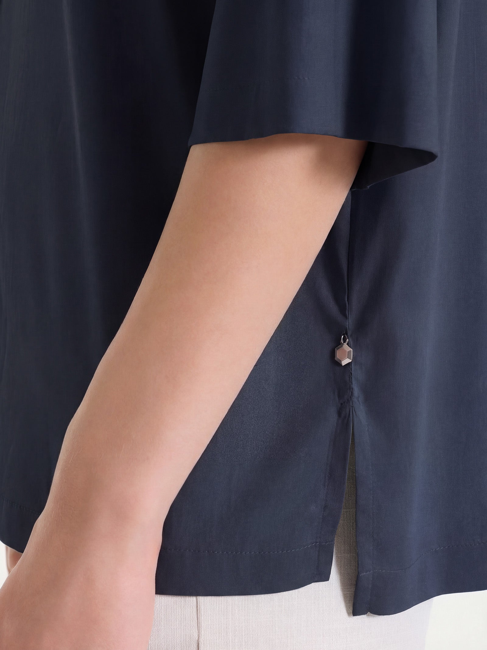 Ragno Viscosa Summer camicia manica 3/4 bleu in voile