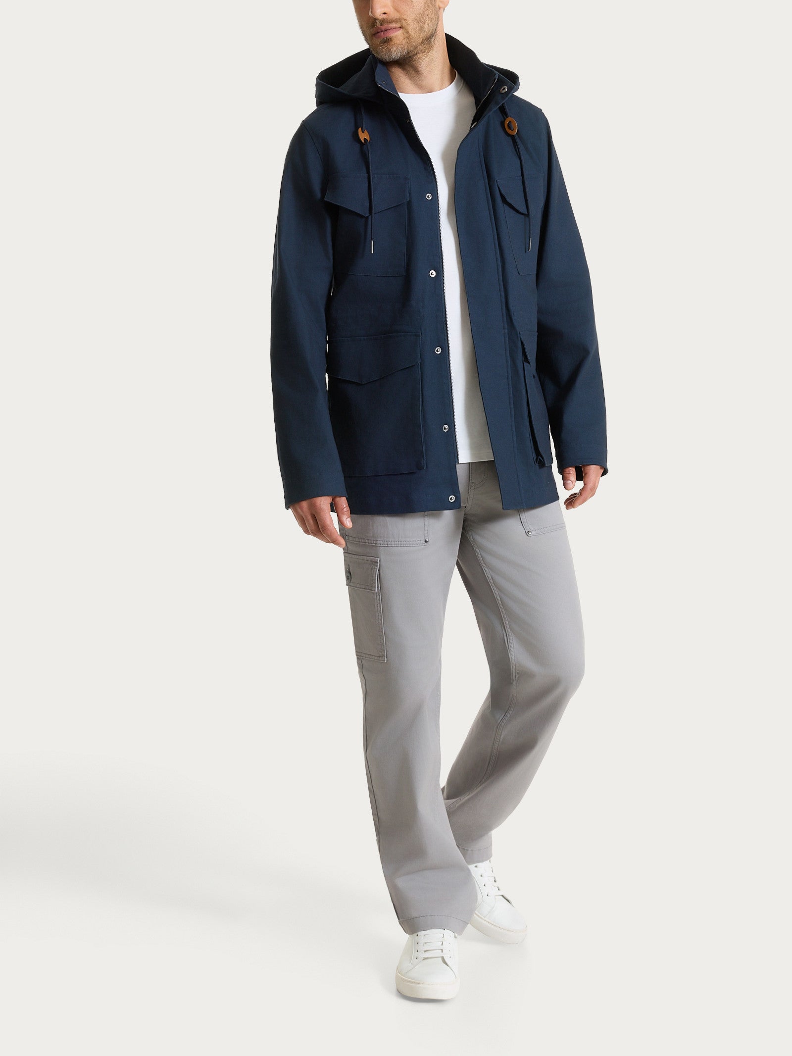 Ragno Canvas Stretch Cappotto Cappuccio Uomo Outer Space