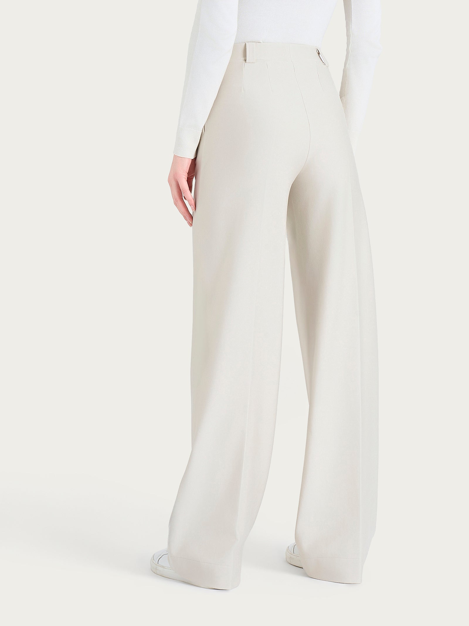 Ragno Compact Pantalone Palazzo Champignon Wide Leg