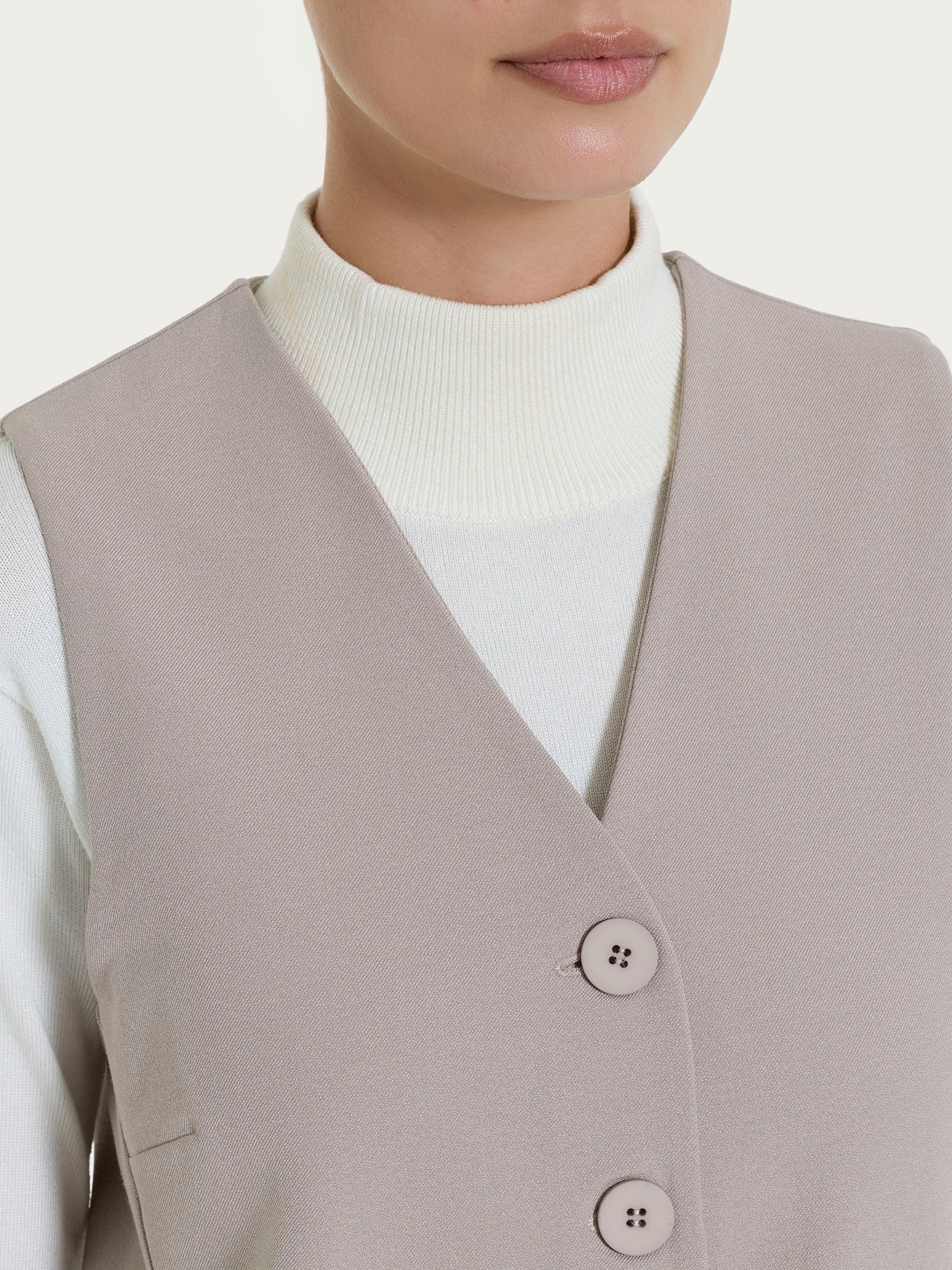 Ragno Flannel Twill Gilet 4 Bottoni Nude