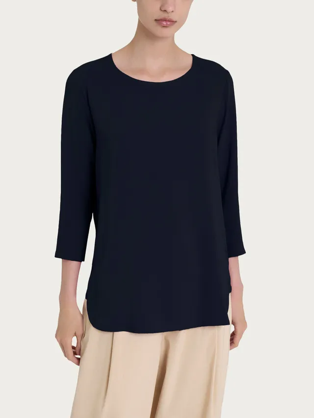 Ragno Viscosa Summer maglia girocollo bleu manica 3/4