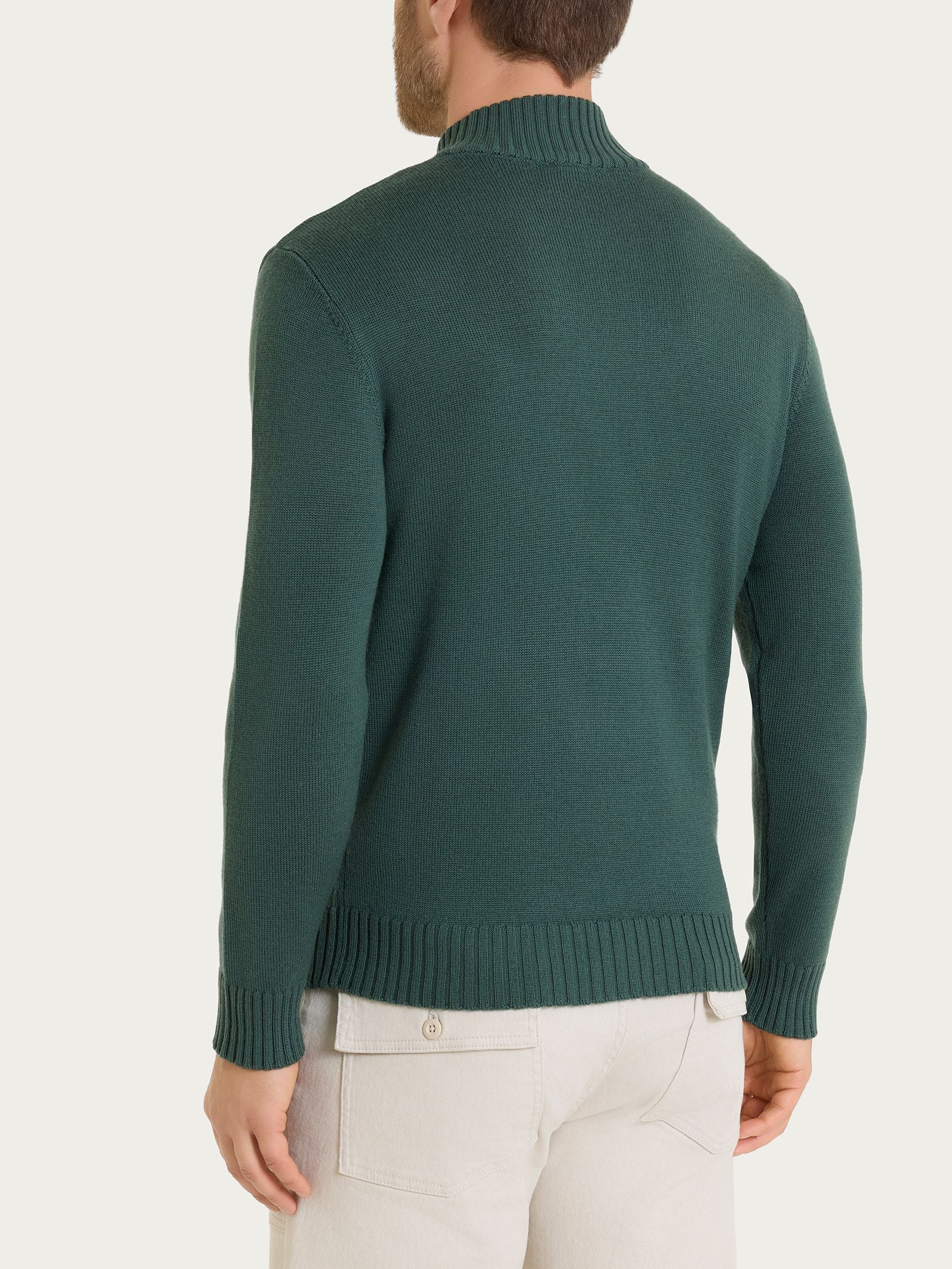Ragno Merino Soft lupetto uomo zip dark forest