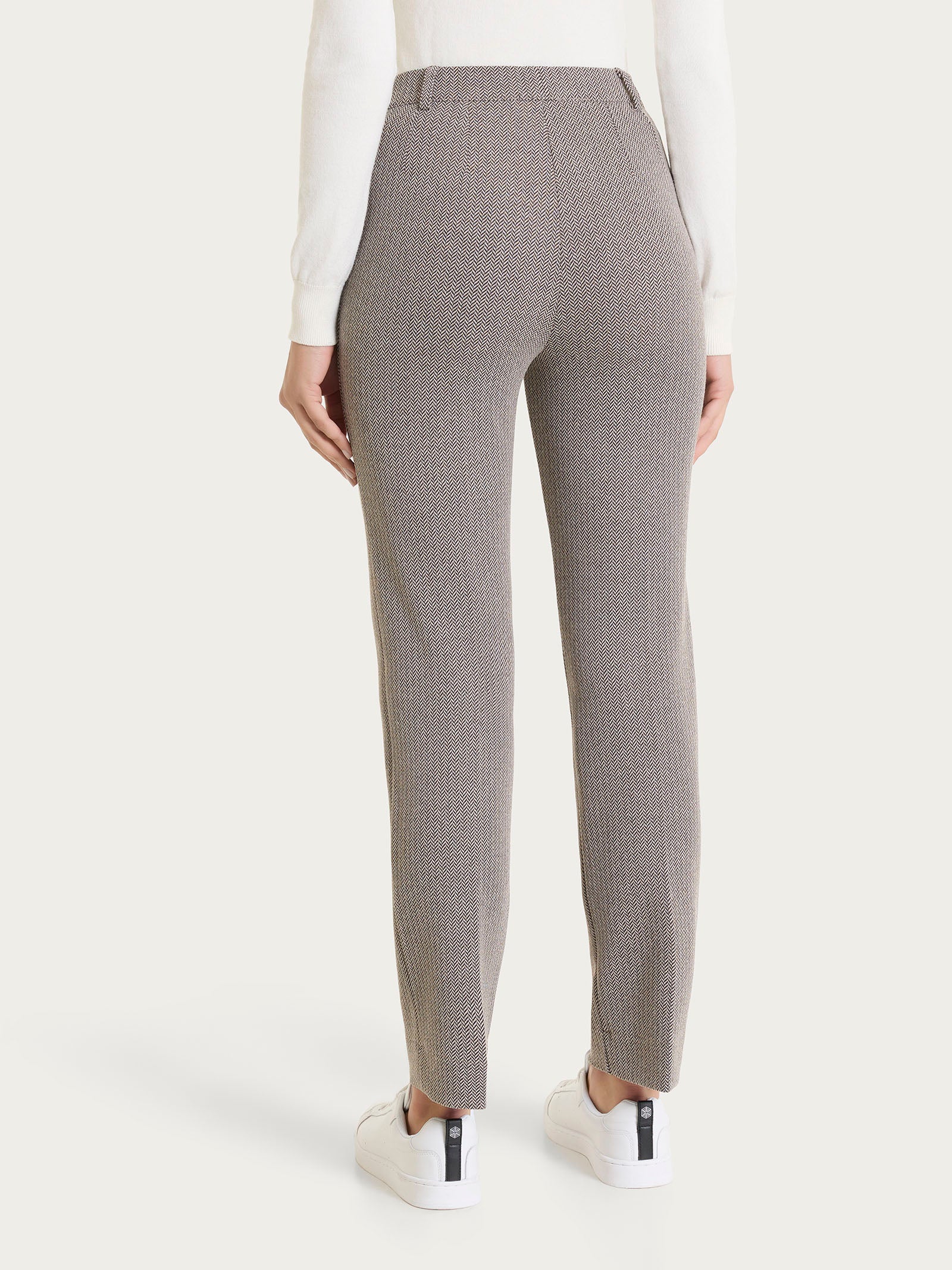 Ragno Eco Jacquard pantalone dritto spina di pesce Chocolate