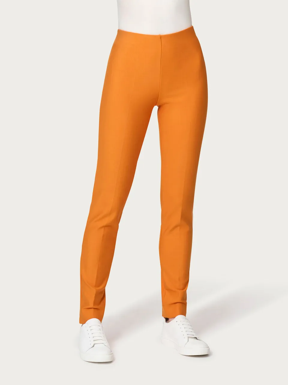 Ragno Compact pantalone sigaretta con spacchi marmellata