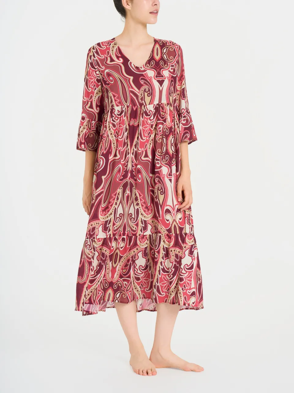 Ragno EcoSeta Abito lungo donna Fant. Rasperry Wine