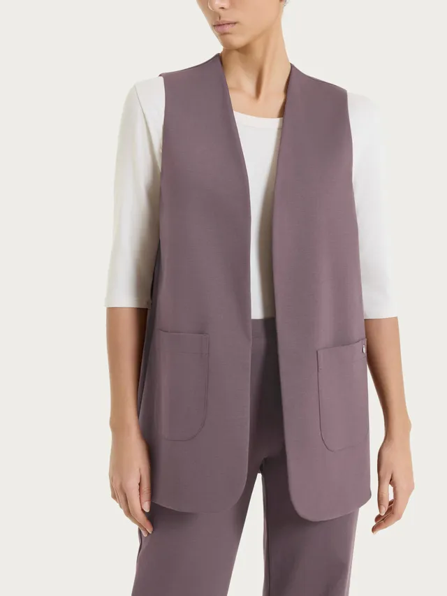Ragno Compact Light Gilet Donna Aperto Plum Truffle