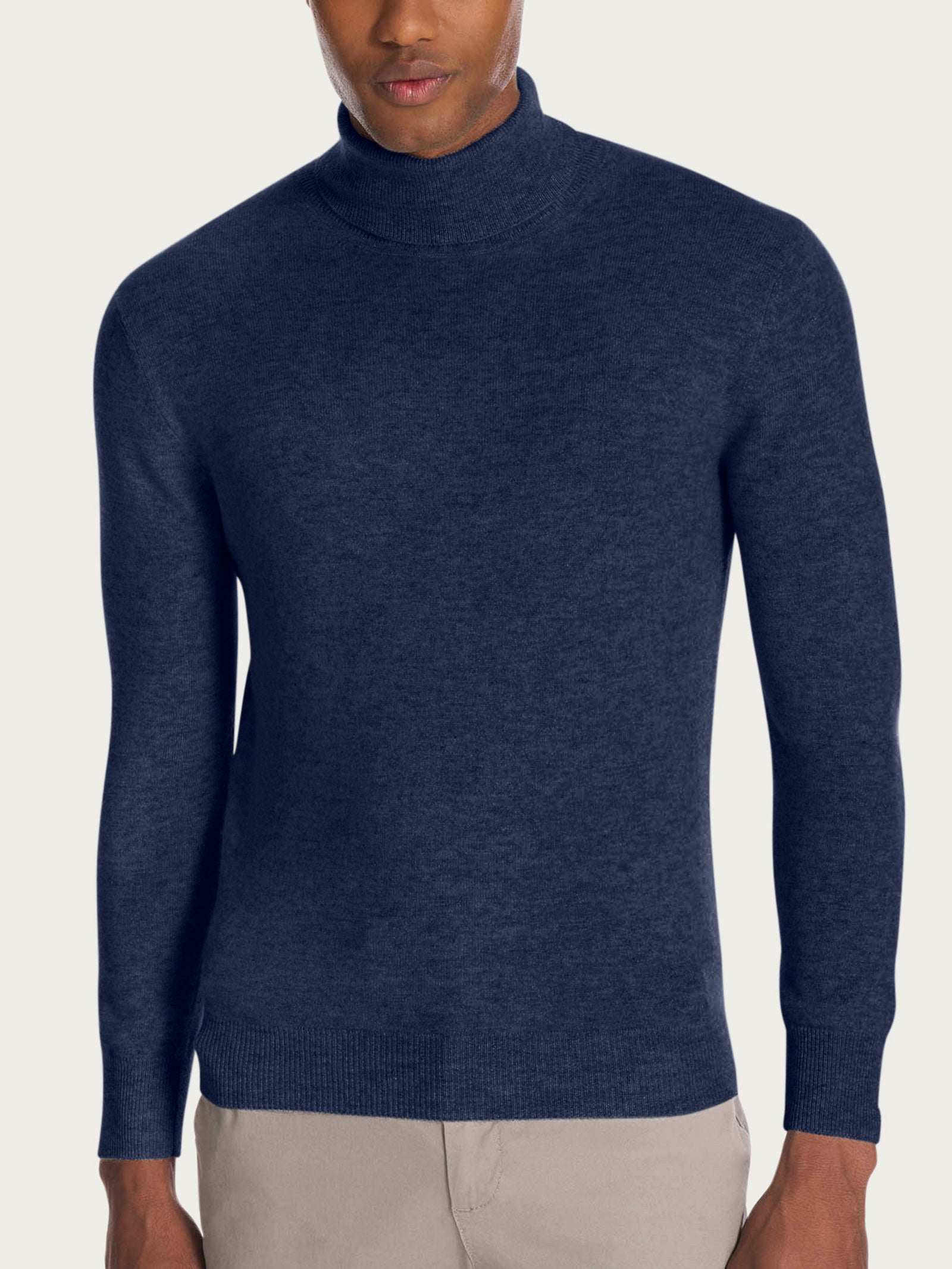 Ragno Dolcevita Cashmerino Maglia Uomo Denim Mel. Misto Lana