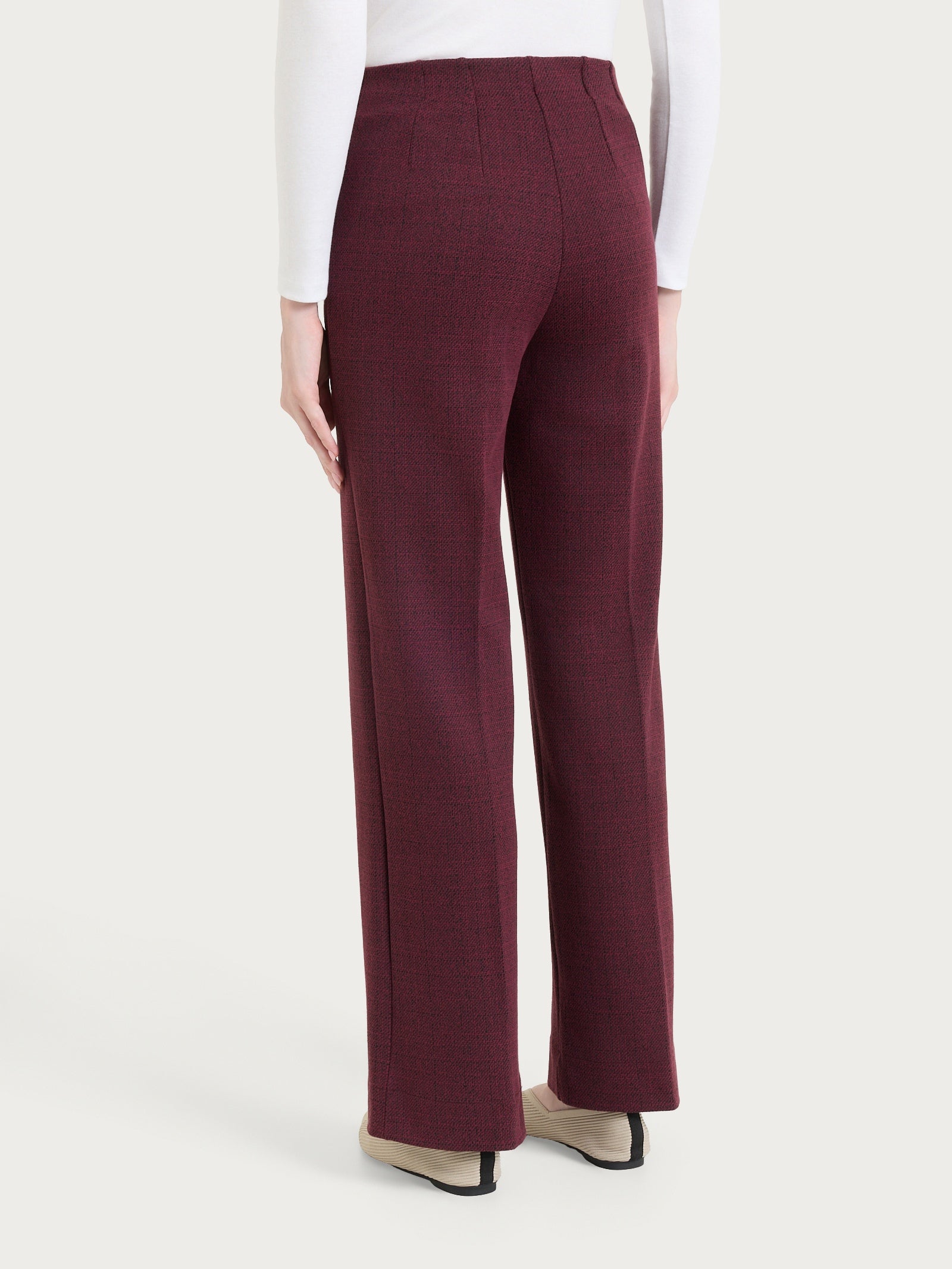 Ragno Gem Pantalone Ampio Jacquard Tweed Fantasia Fig