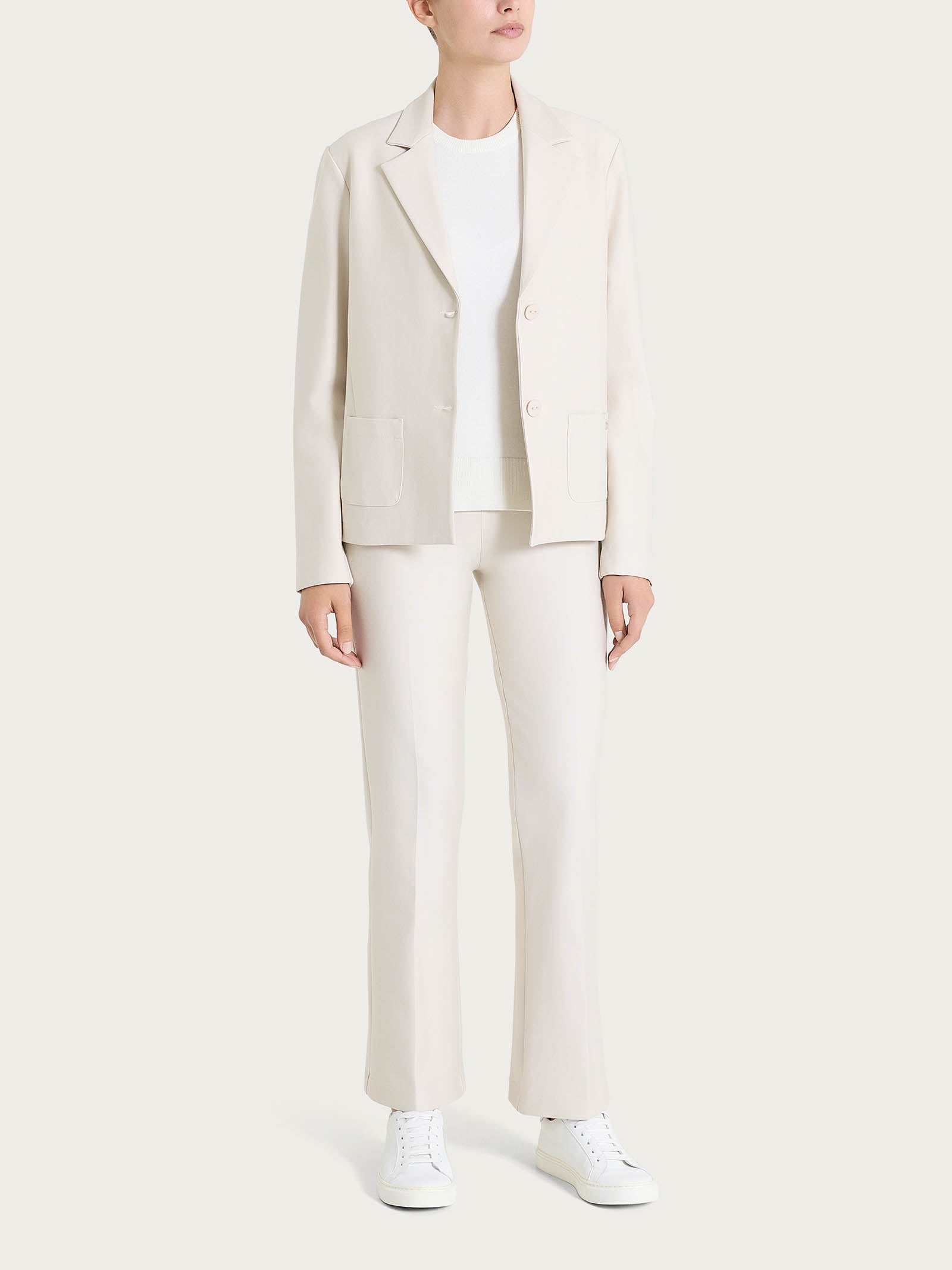 Ragno Compact blazer due bottoni Champignon elasticizzato