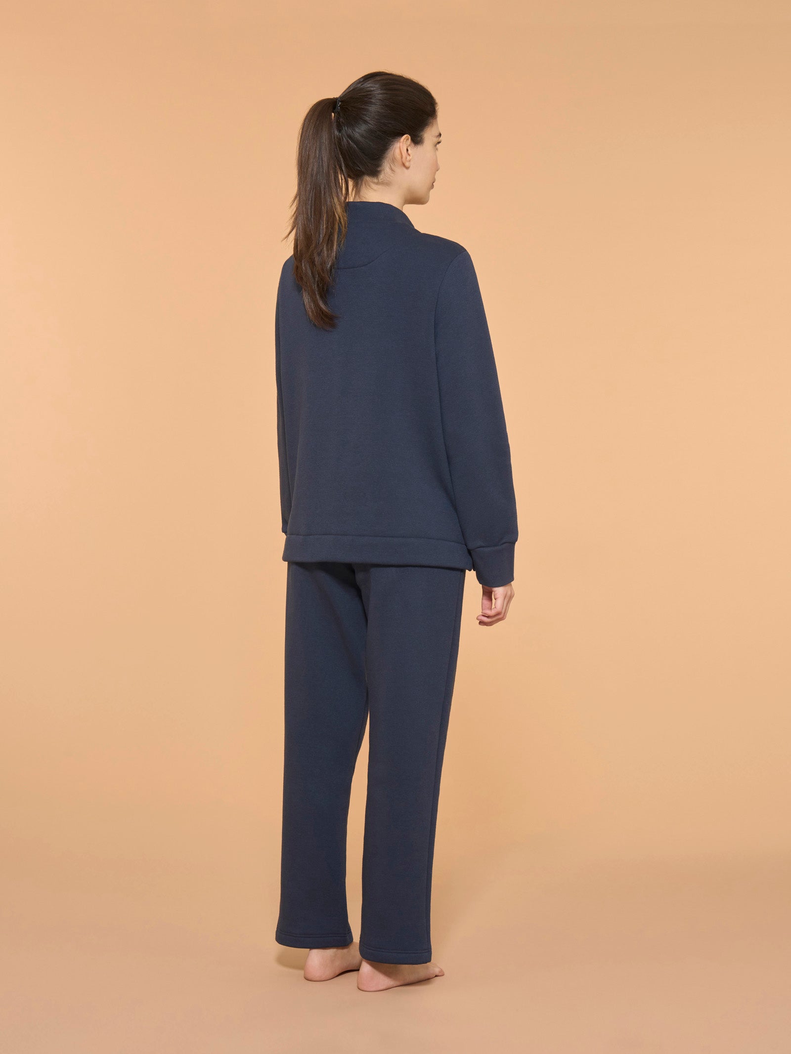 Ragno Comfort Tuta felpata collo alto tuta Navy Blazer felpa calda