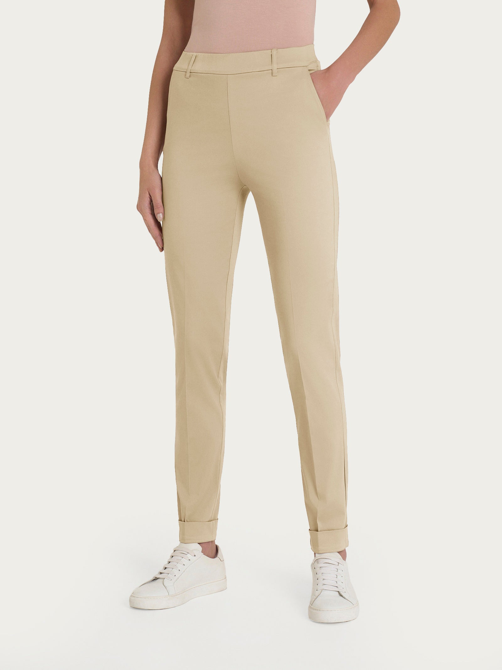 Ragno Satin Power pantalone chino slim Irish Cream cotone