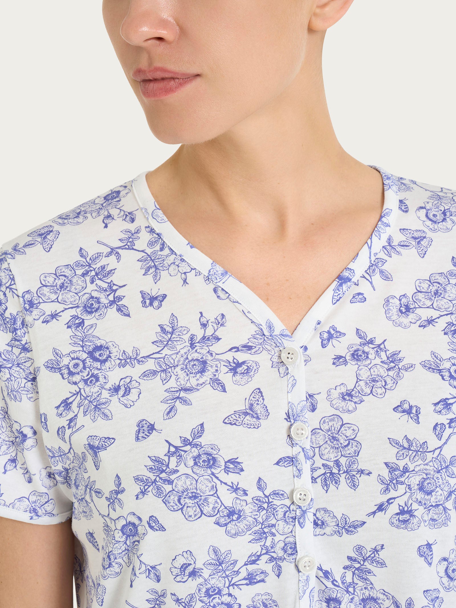 Ragno Jersey Cotone Camicia Notte Serafino Fant.Bianco cotone