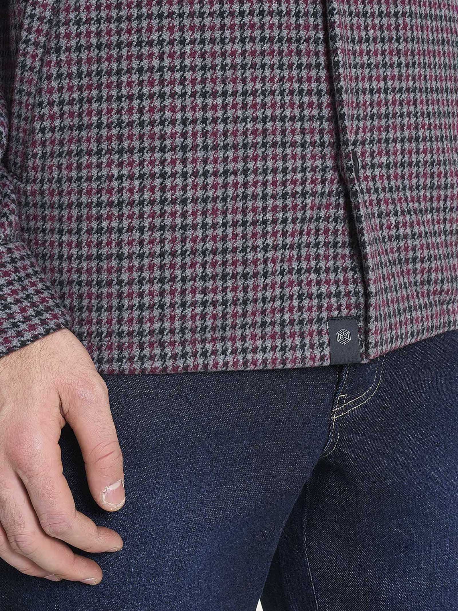 Ragno Jacquard shacket uomo bottoni fantasia resistente