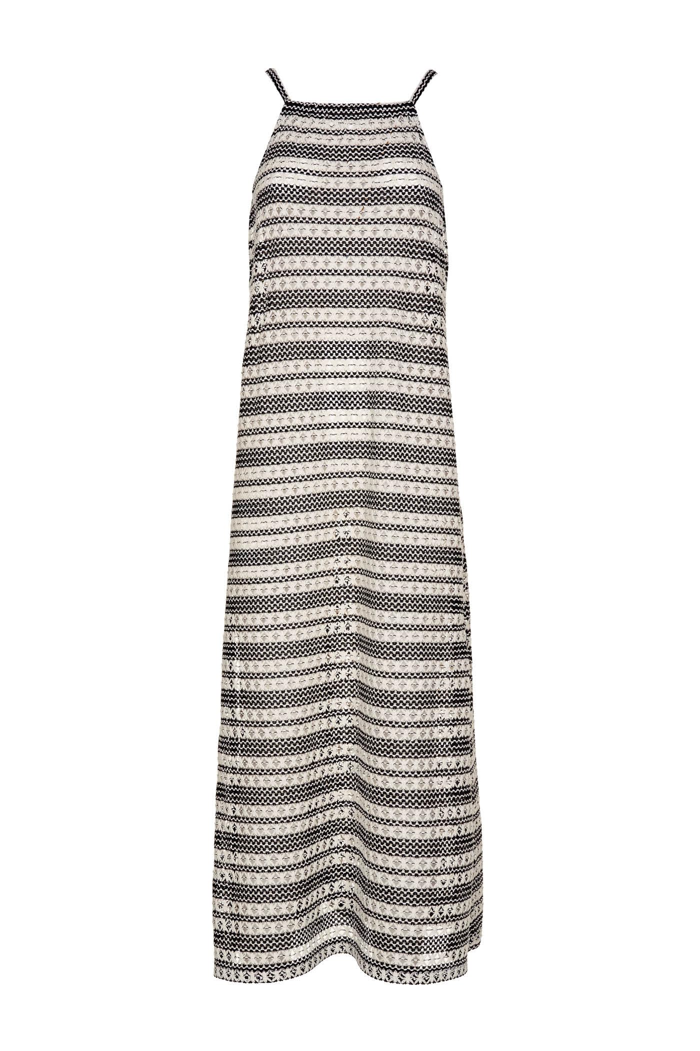 Goldenpoint Allure copricostume abito lungo rete bicolor