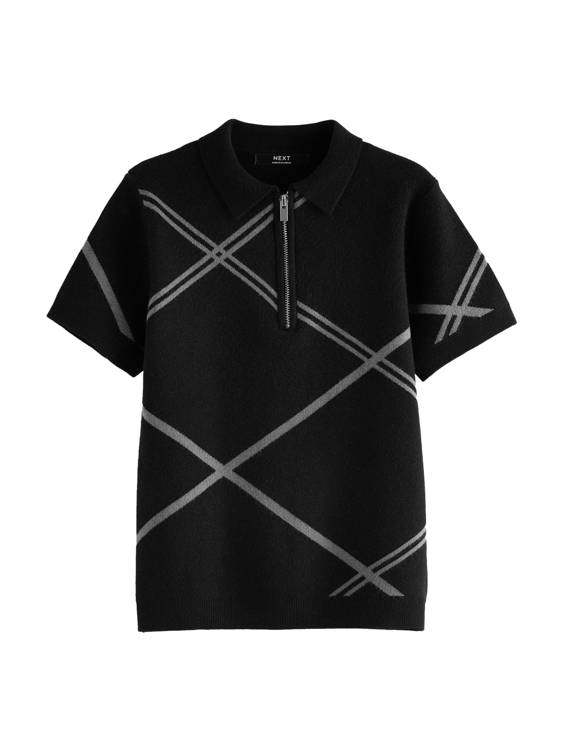 Next polo bambino zip maglia cotone taglia 134
