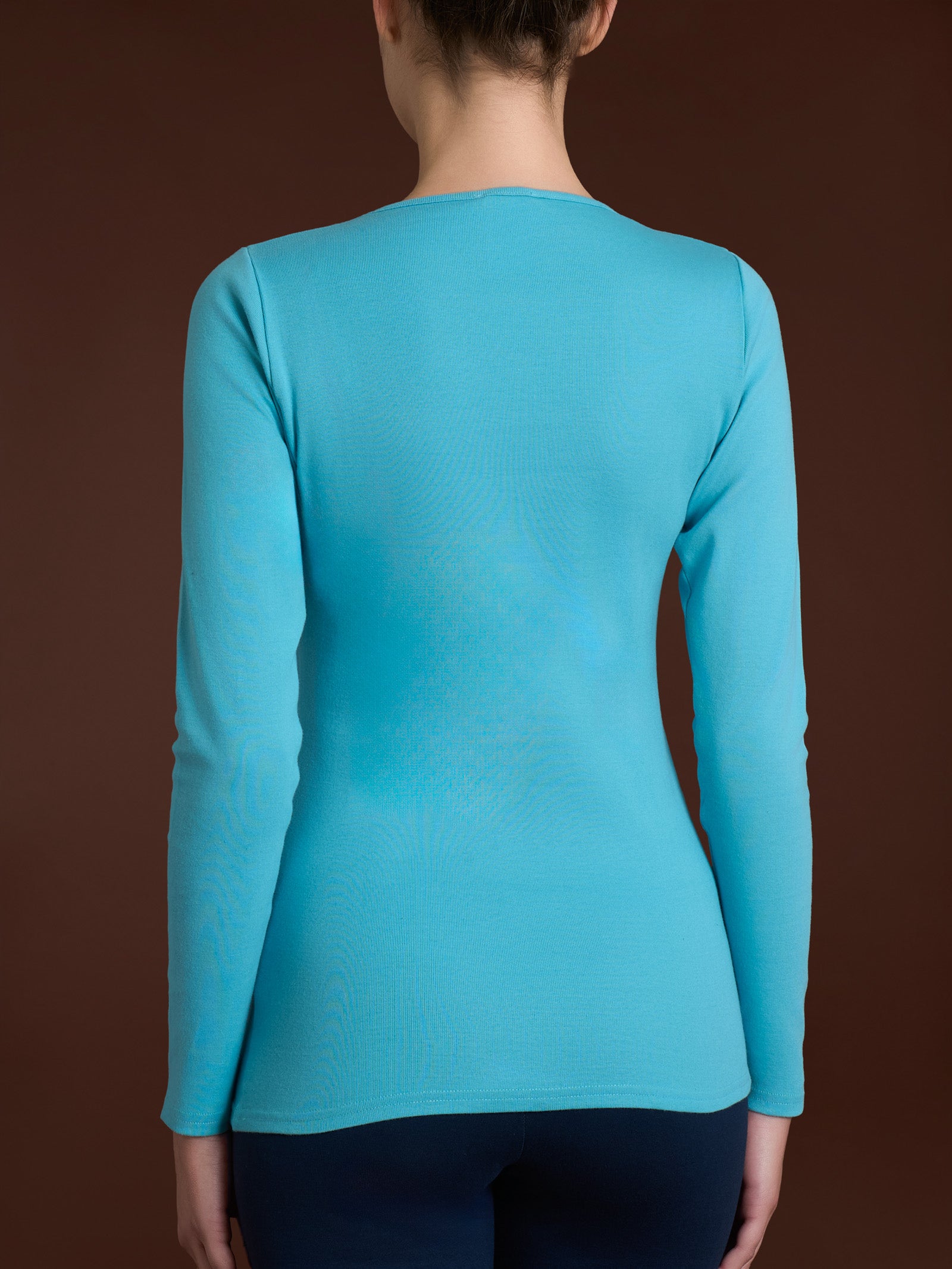 Ragno Thermo Cotton Maglia Girocollo Manica Lunga Azzurra Calda