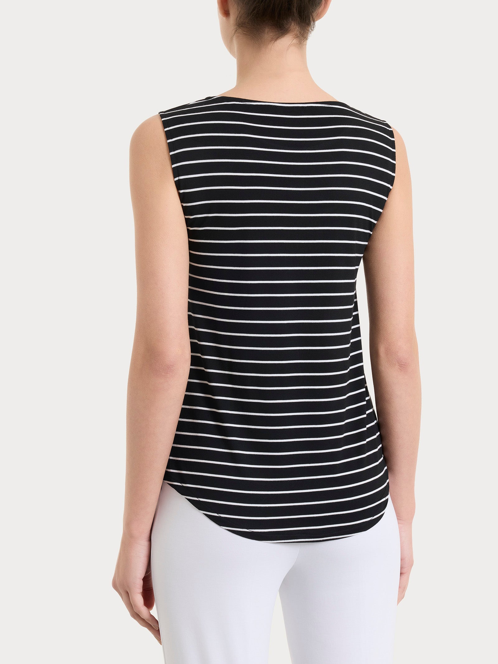 Ragno Summer Light Top Righe Spalla Larga Fant.Nero viscosa