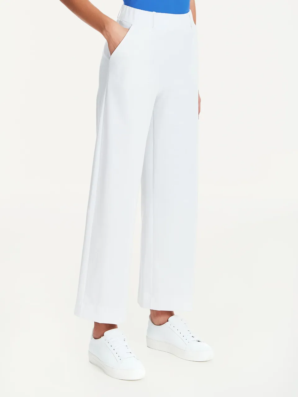 Ragno Compact Light Pantalone Ampio Caviglia Bianco Tasche