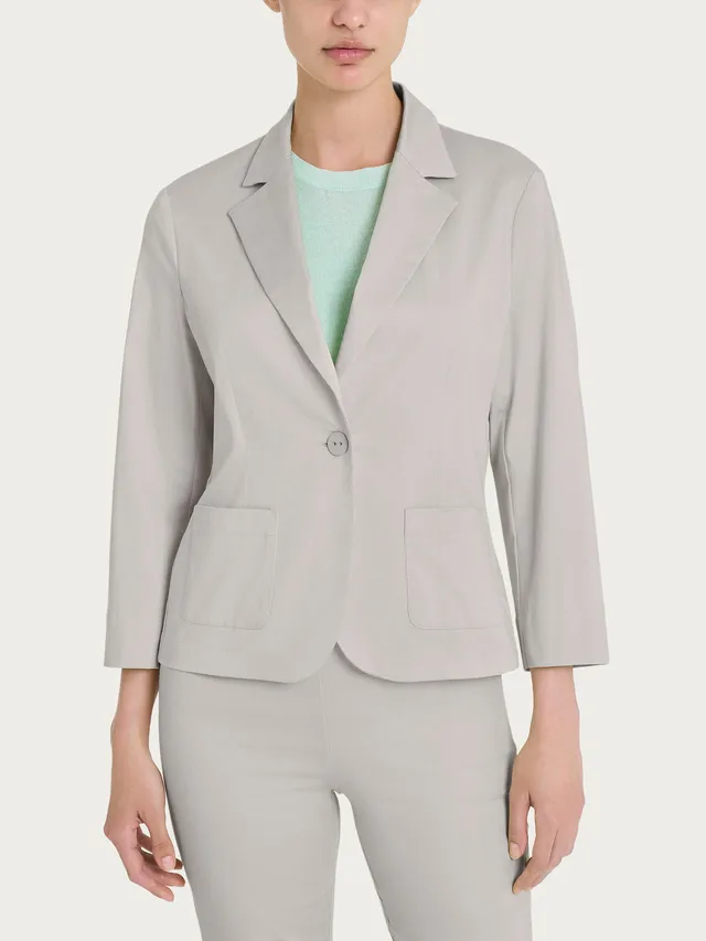 Ragno Satin Power Blazer Giacca Dawn Blue Cotone