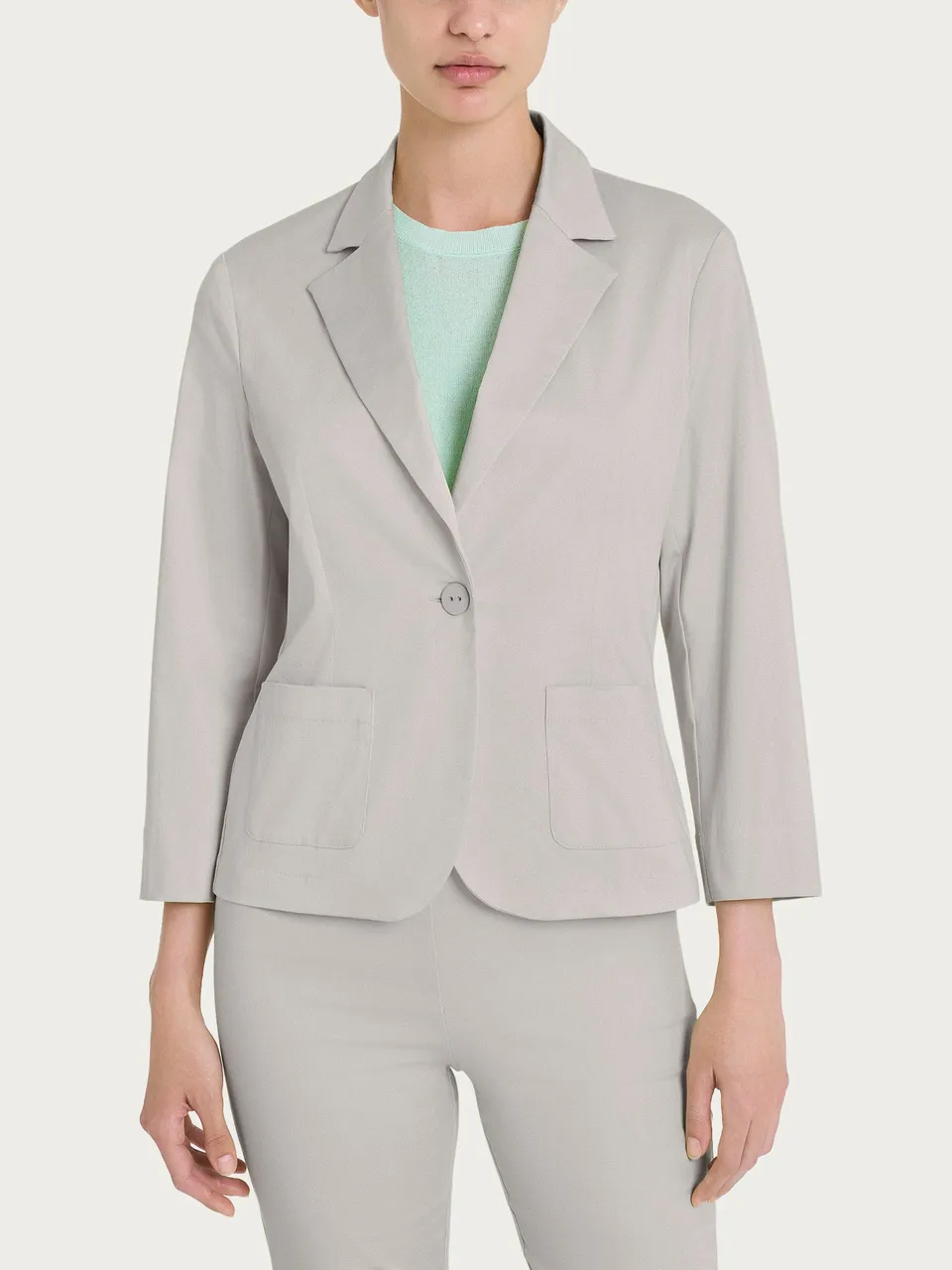 Ragno Satin Power Blazer Giacca Dawn Blue Cotone