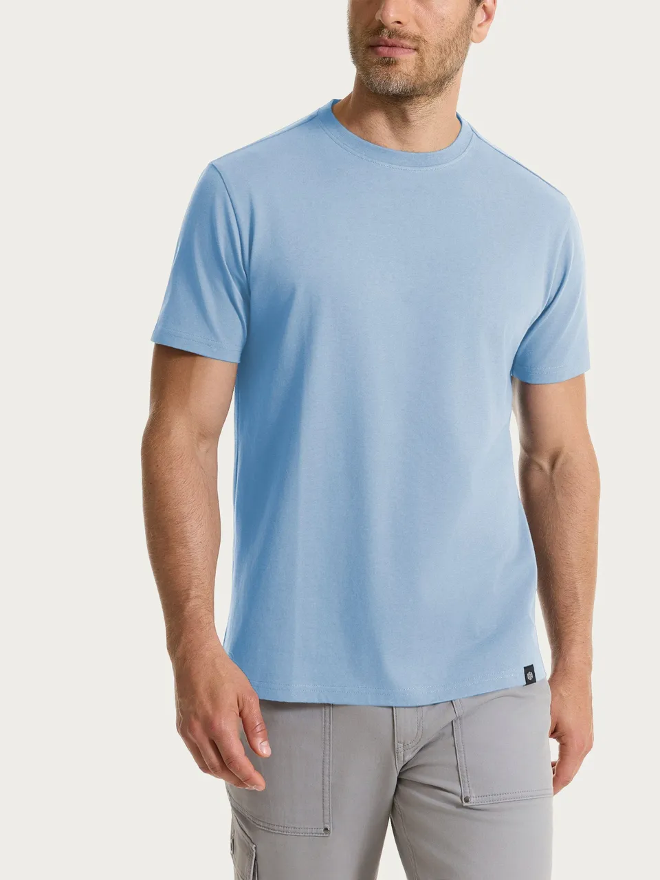 Ragno Jersey T-Shirt Girocollo Dusty Blue Puro Cotone