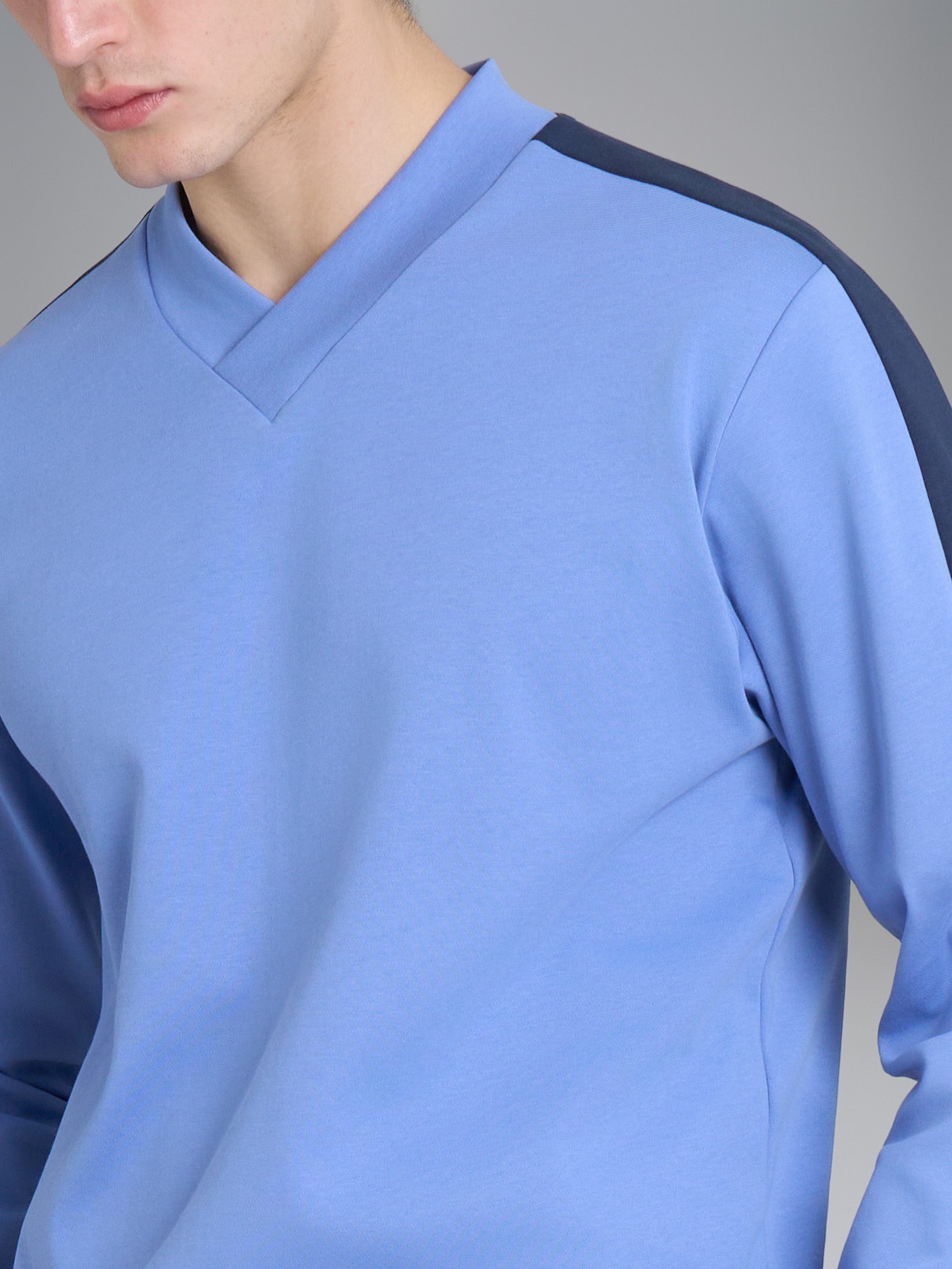 Ragno Interlock pigiama uomo scollo V Colony Blue