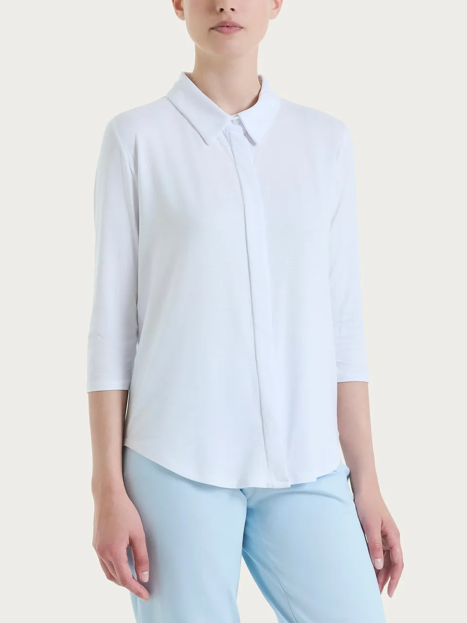 Ragno Viscosa Summer Camicia Manica 3/4 Bianco fresca