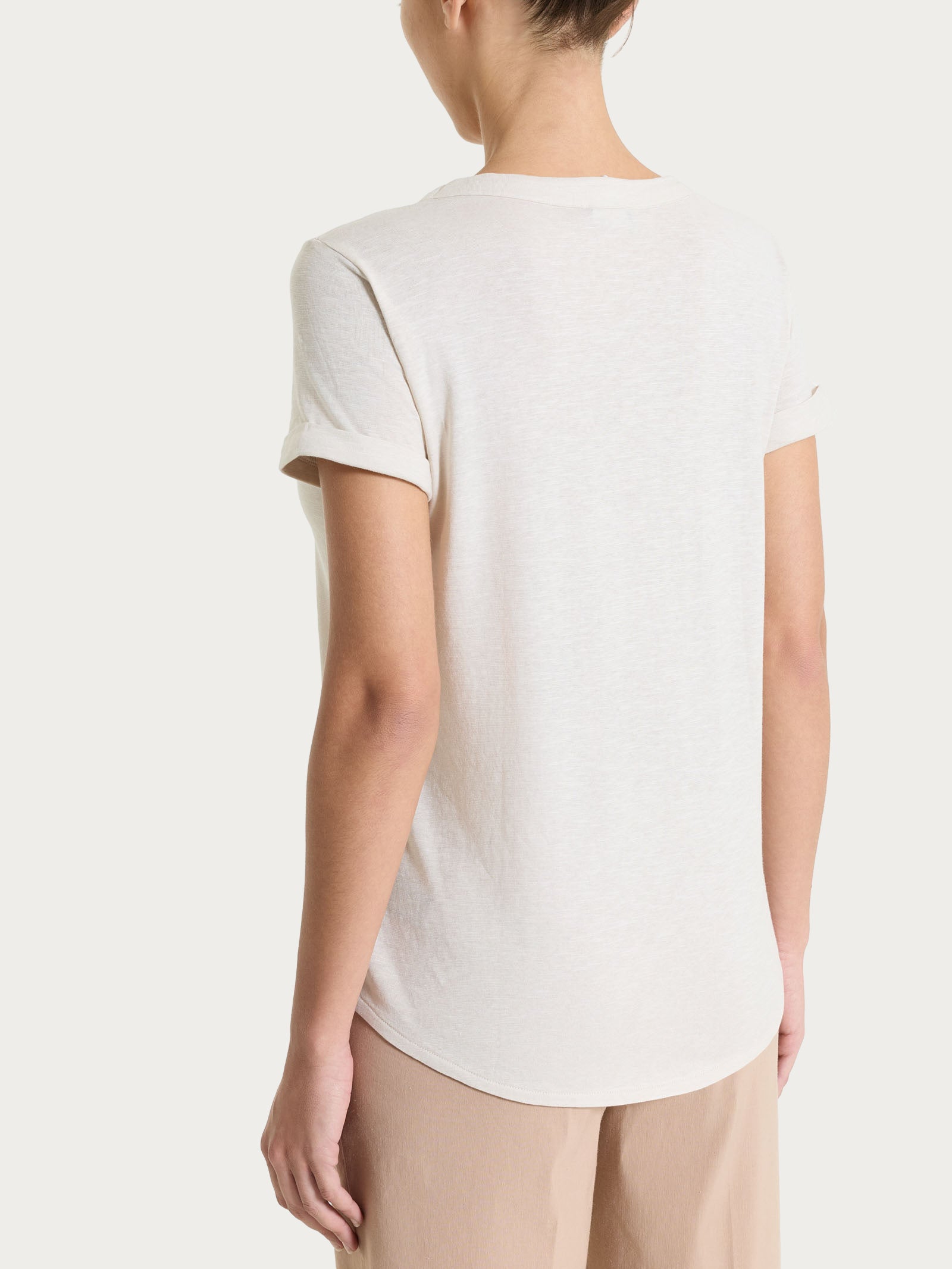 Ragno Jersey di Cotone maglietta scollo a V Champignon cotone