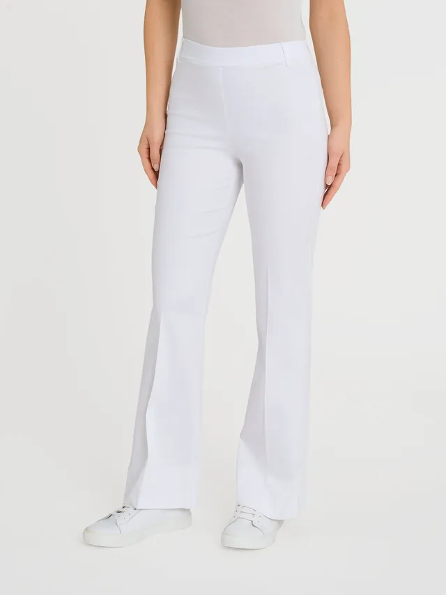 Ragno Satin Power pantaloni flare donna bianchi spacco cotone