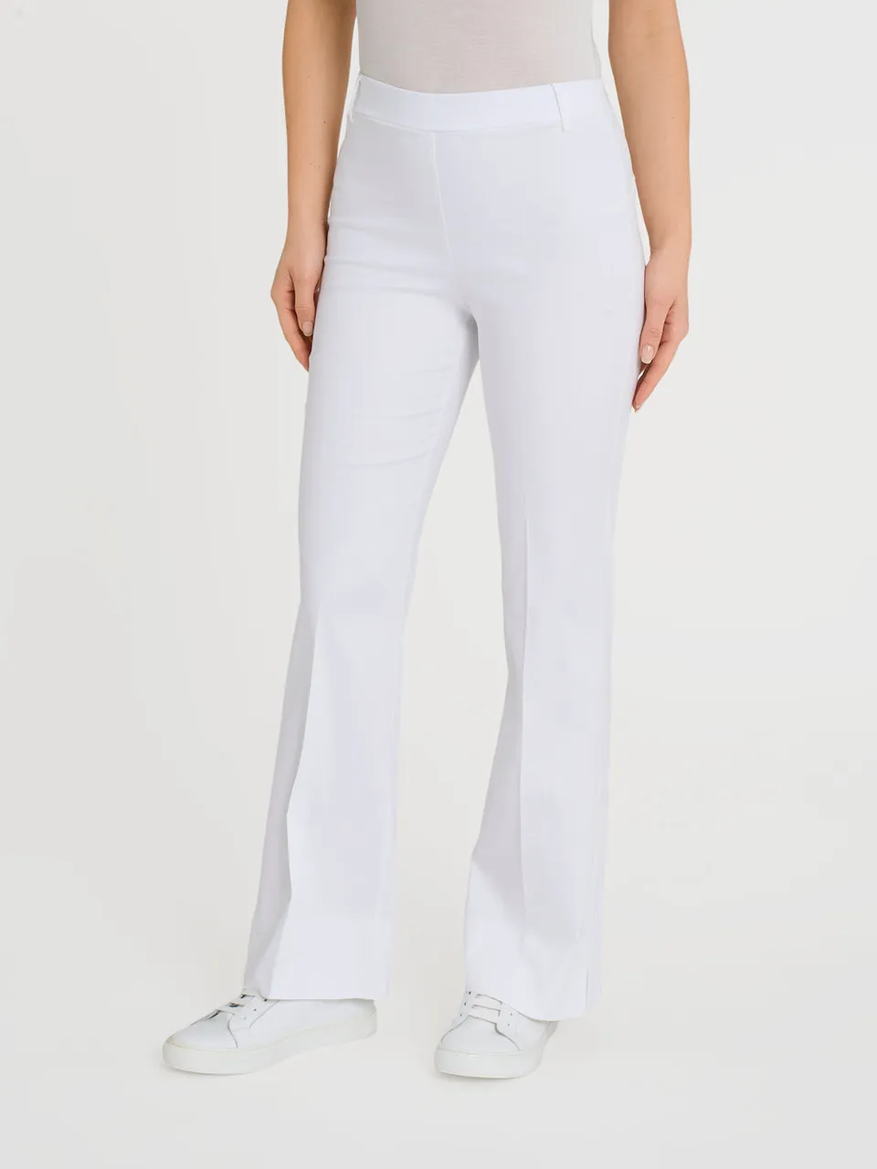 Ragno Satin Power pantaloni flare donna bianchi spacco cotone