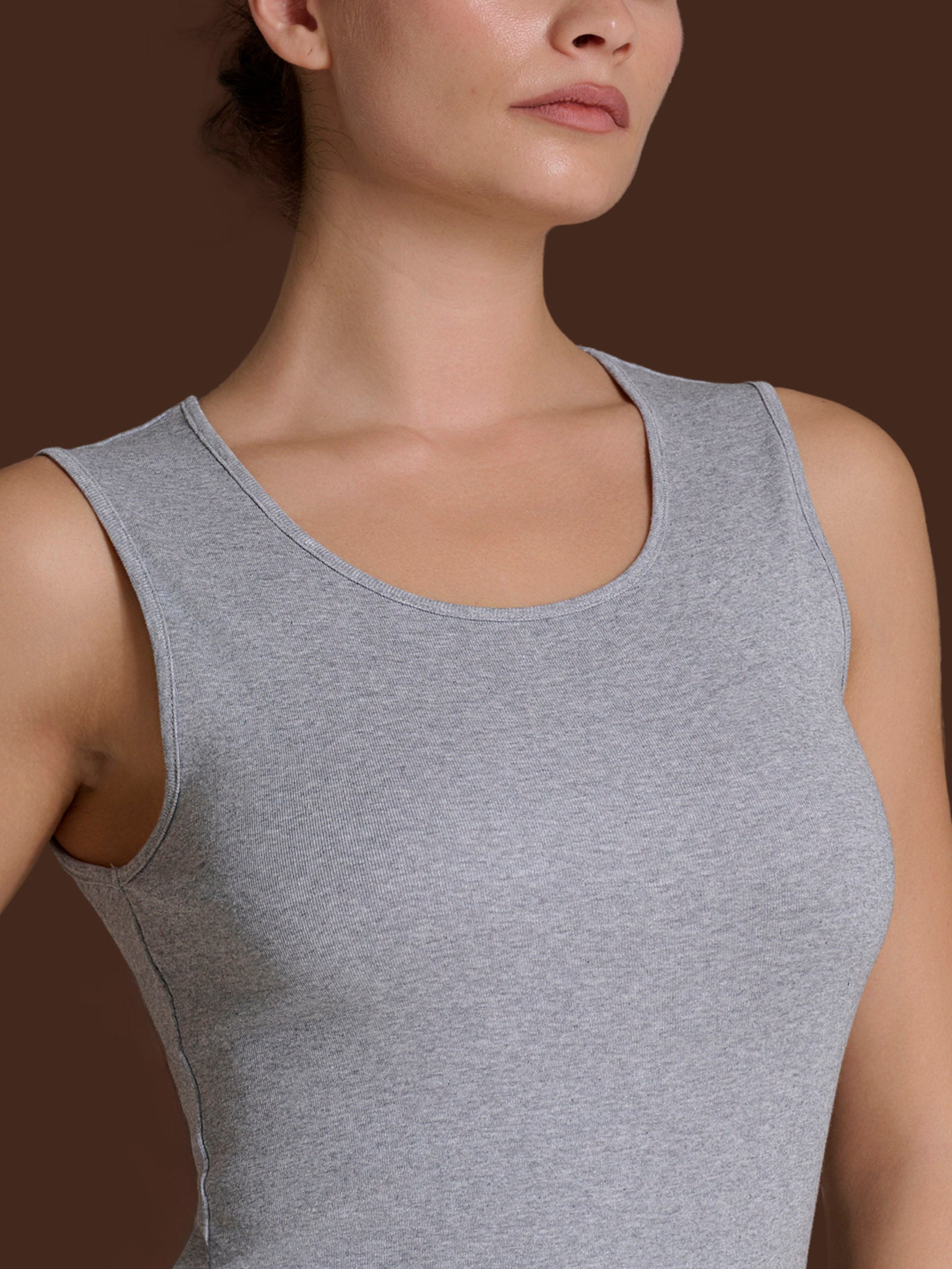 Ragno Thermo Cotton canottiera cotone spalla larga Argento