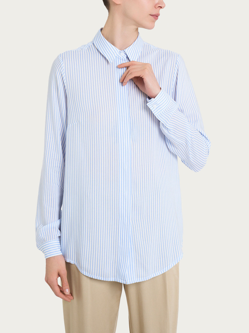 Ragno EcoSeta Camicia Rigata donna lavender viscosa
