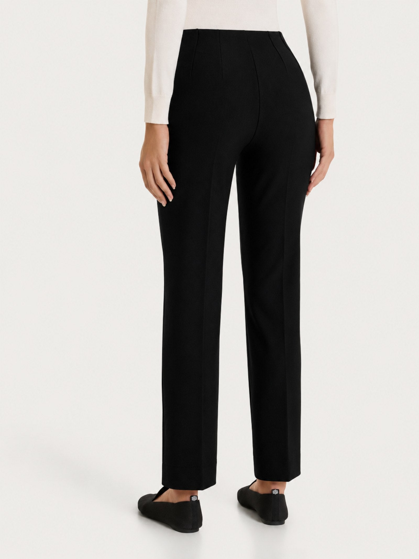 Ragno Compact Pantalone Donna Nero Gamba Dritta