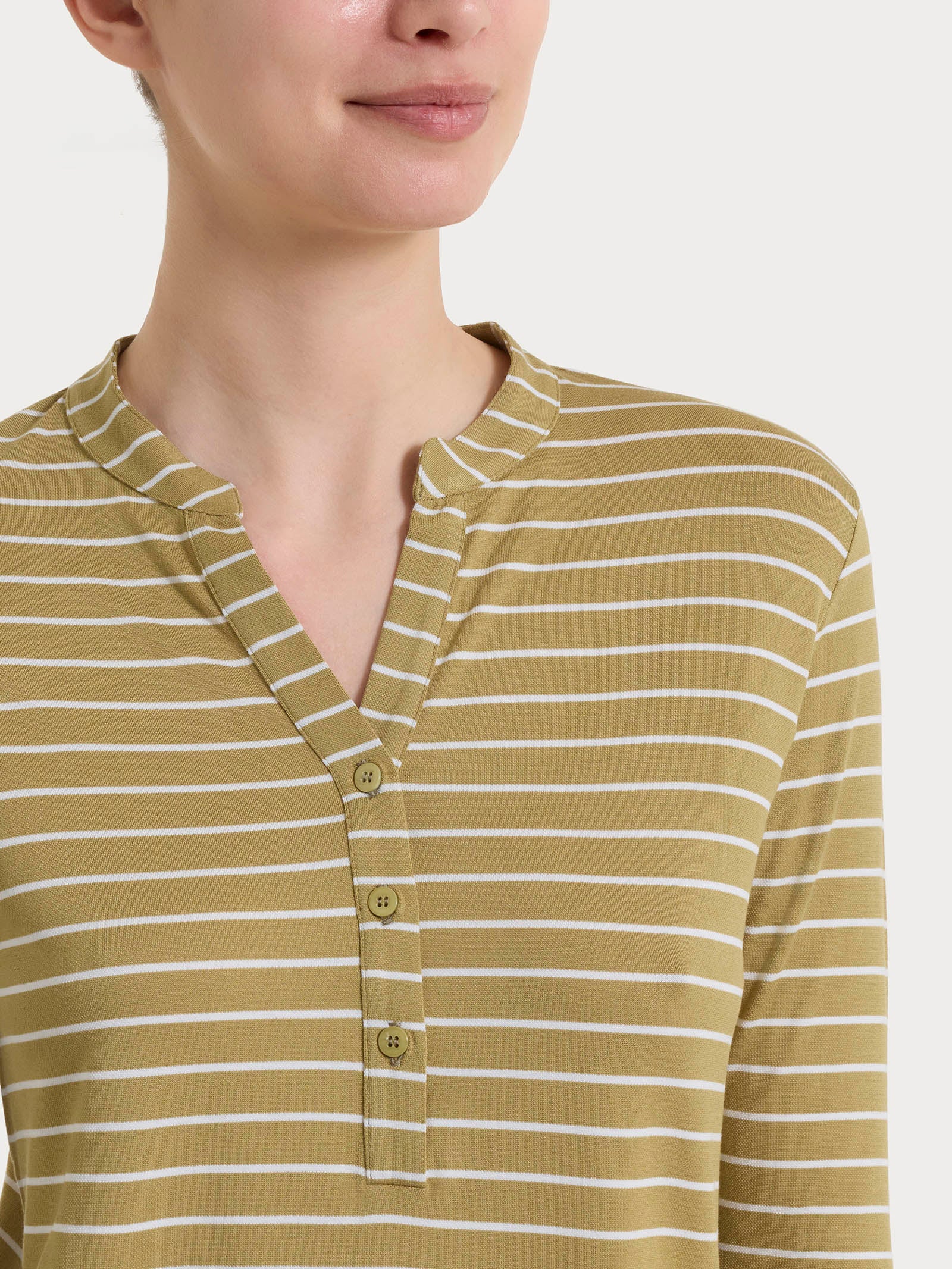 Ragno Summer Light Maglietta Serafino righe Fantasia Khaki