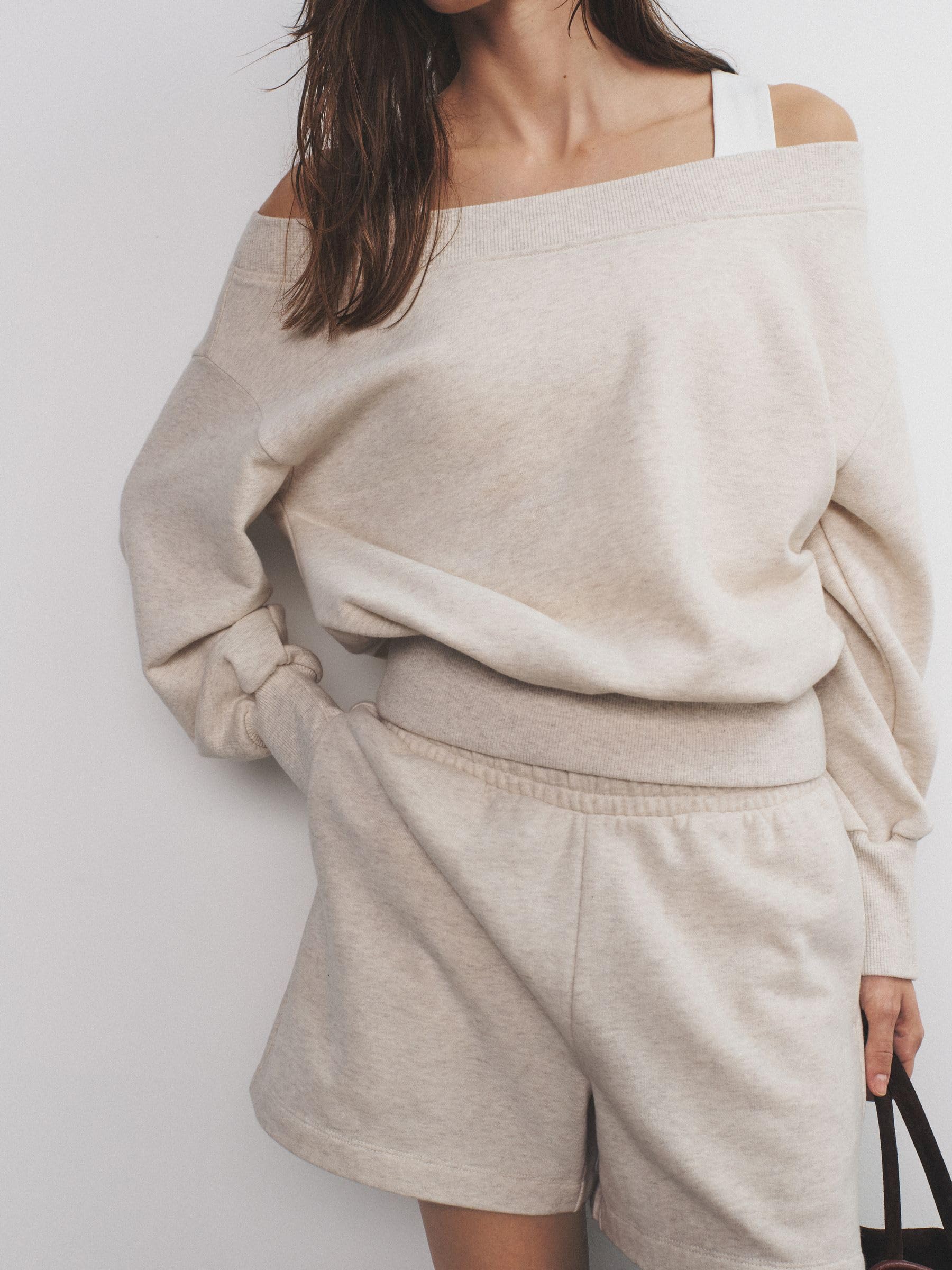 Geo Next The Set Felpa Donna Spalle Scoperte Confezione 2 Pezzi Maniche