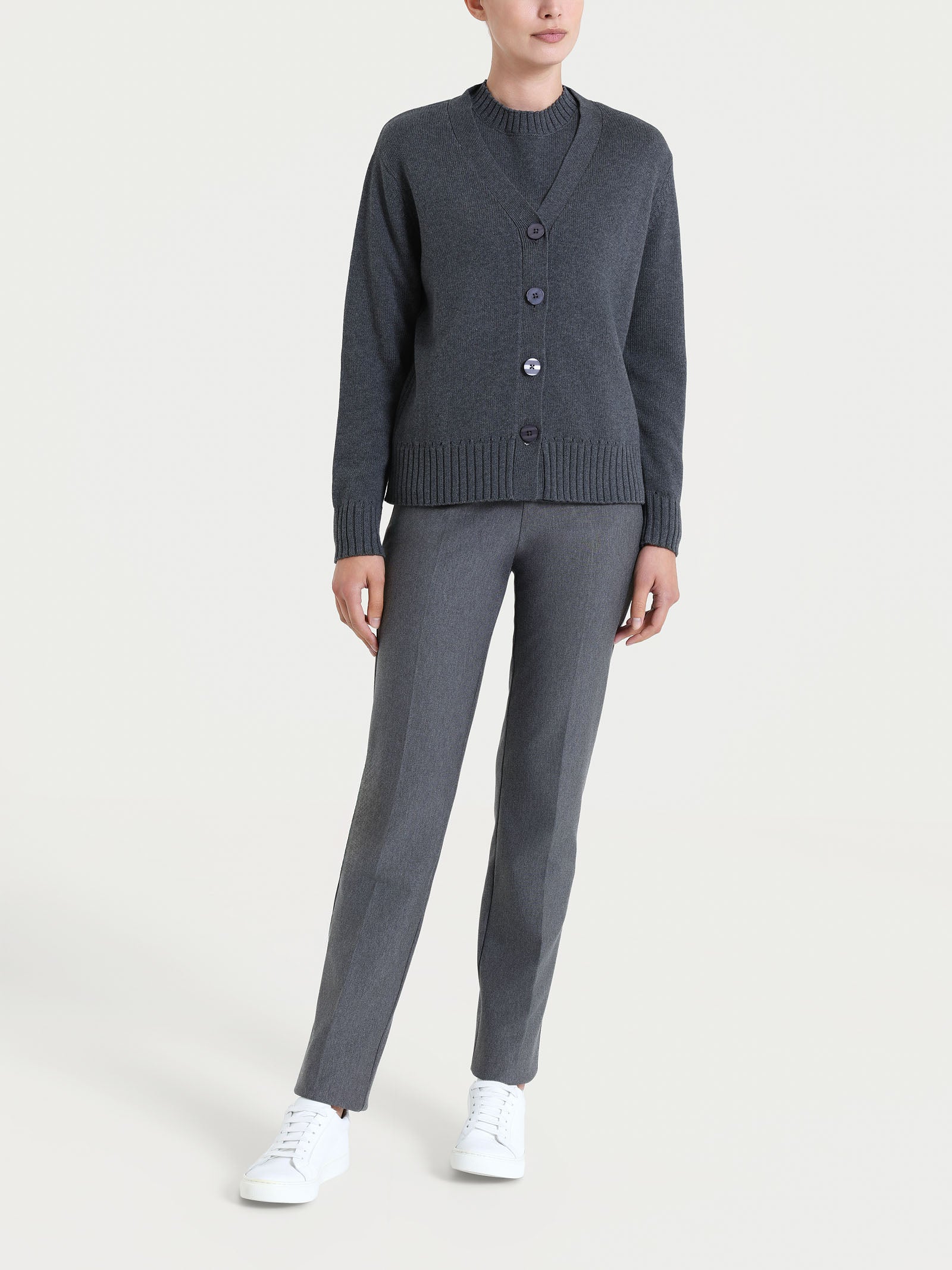 Ragno Winter Cotton cardigan scollo V donna ardesia mel.