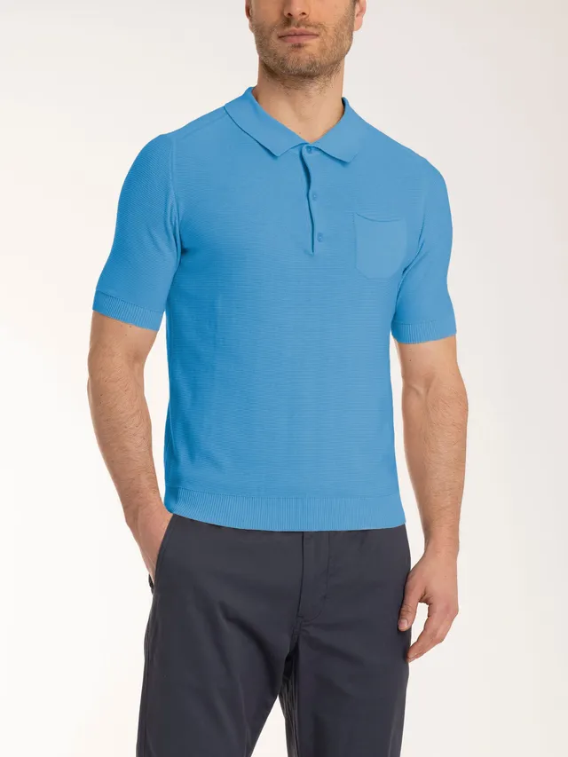 Ragno Puro Cotone polo punto links Azure Blue cotone
