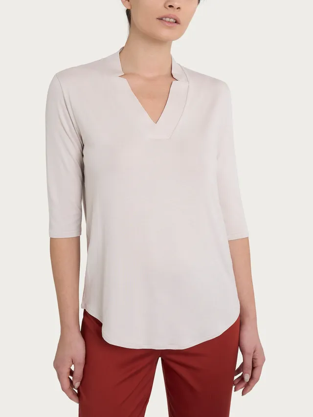 Ragno Viscosa Summer maglietta scollo V Champignon