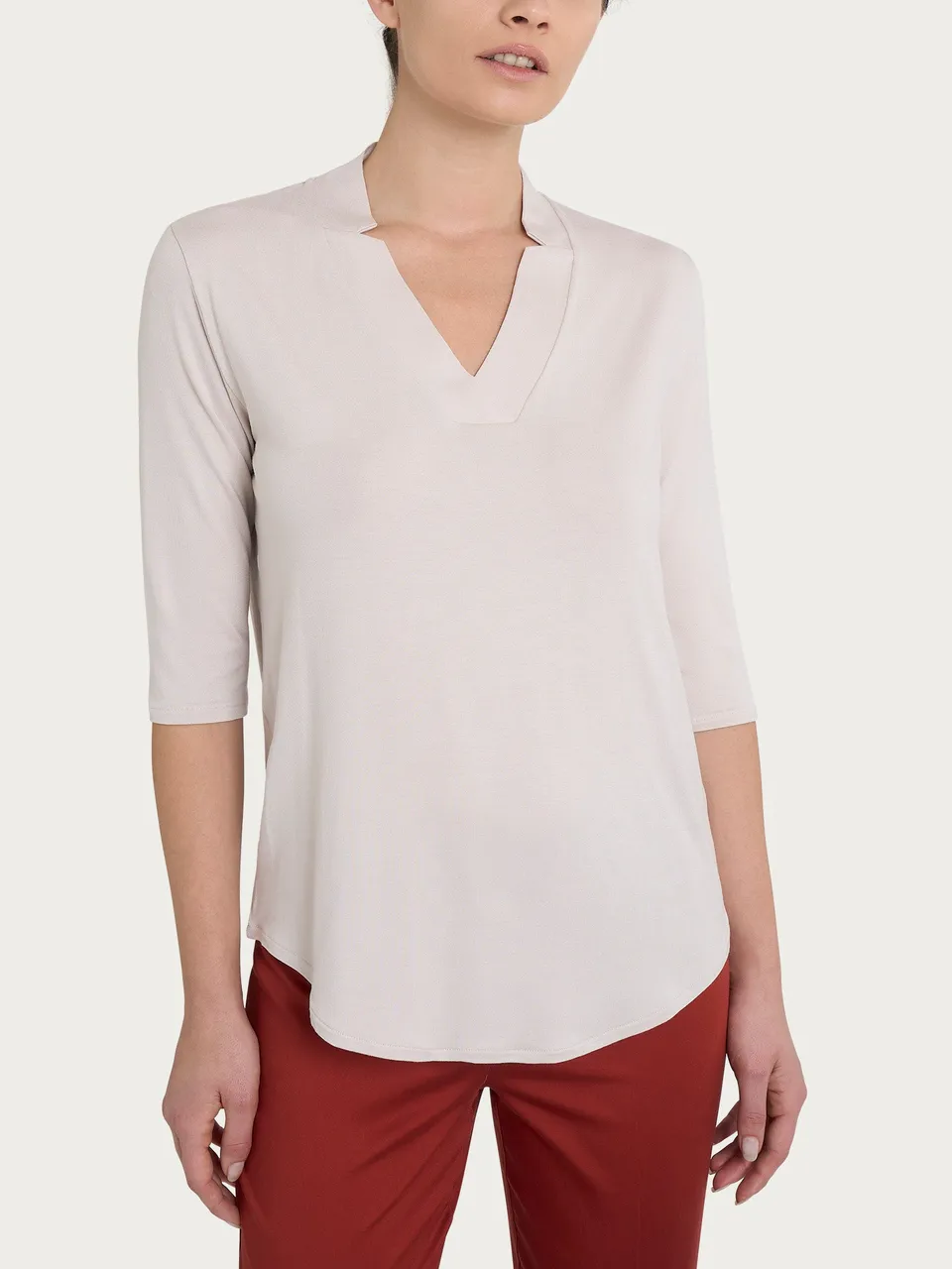 Ragno Viscosa Summer maglietta scollo V Champignon