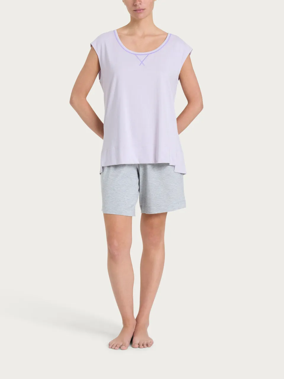 Ragno Pigiama Corto Donna Cotone Fantasia Thistle