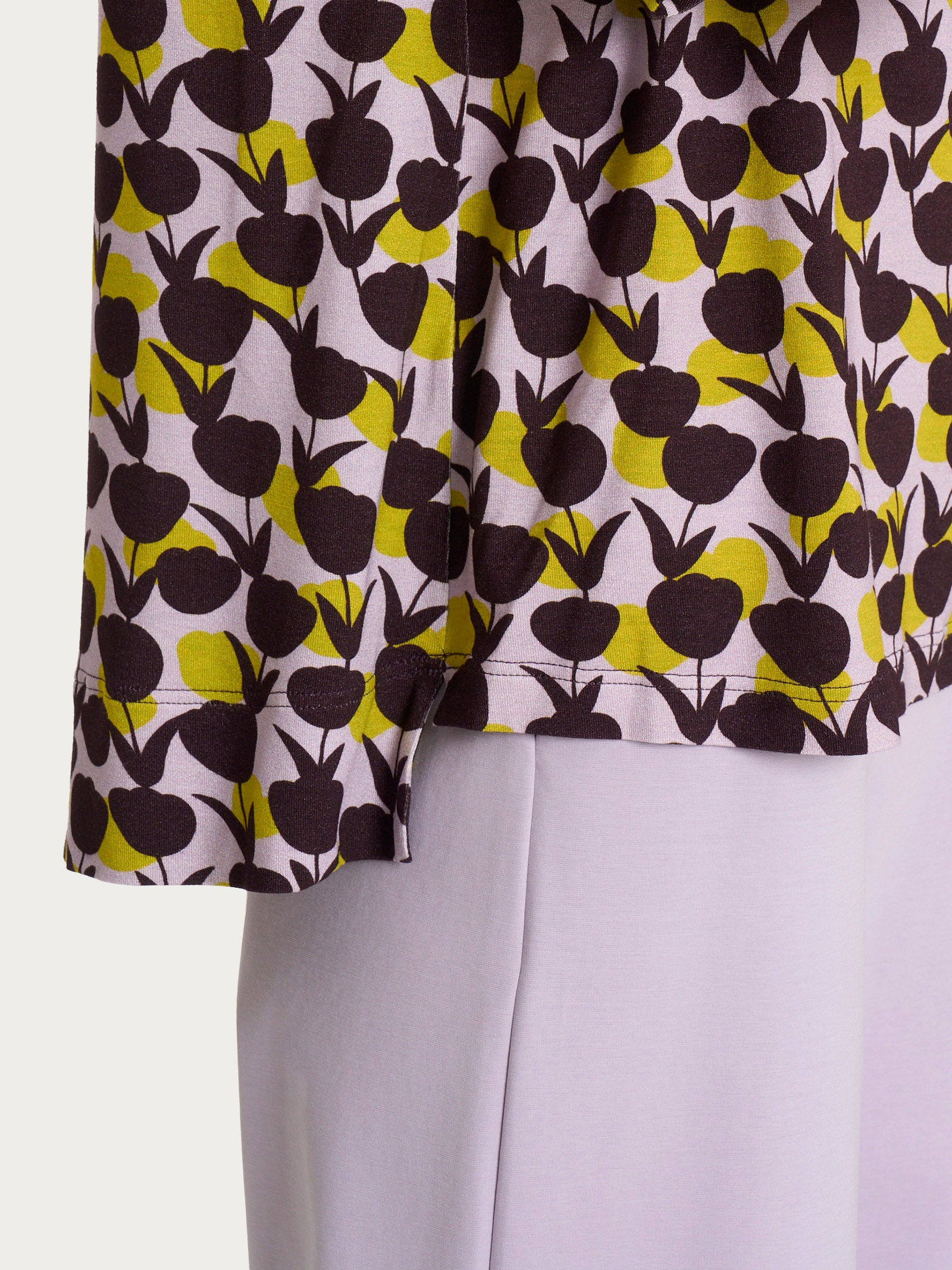 Ragno Viscosa Summer Blusa Girocollo Maglietta Verde Tulipani